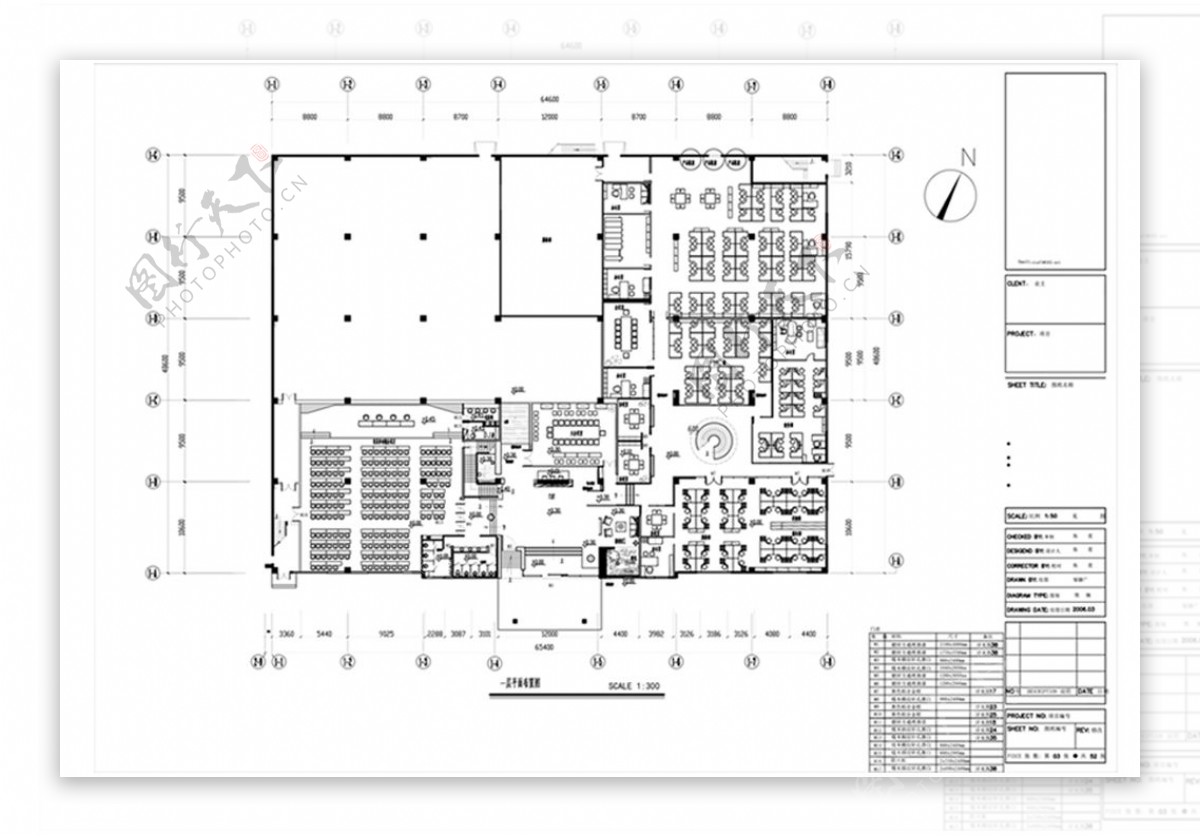 CAD办公空间平面方案规划