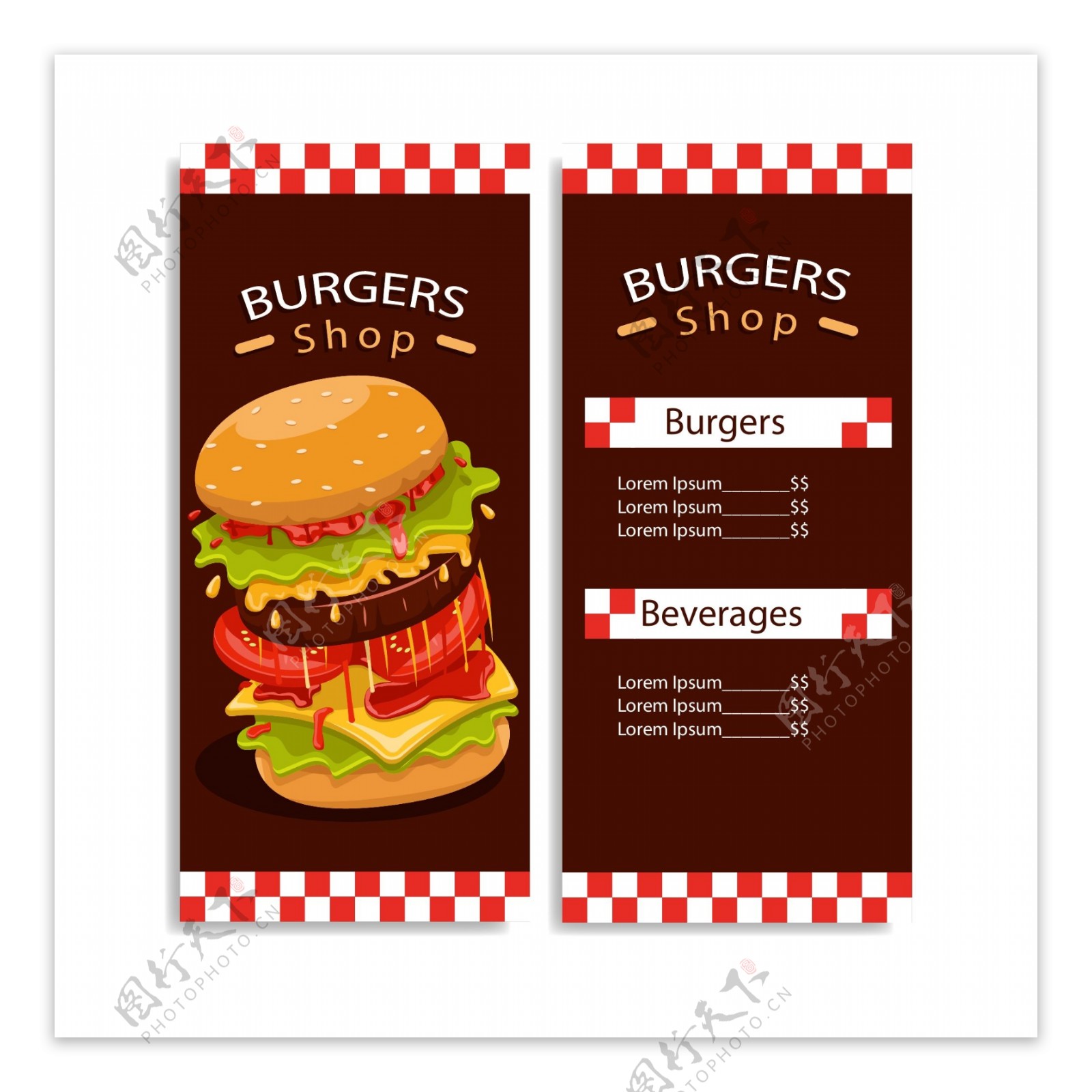卡通快餐汉堡宣传单