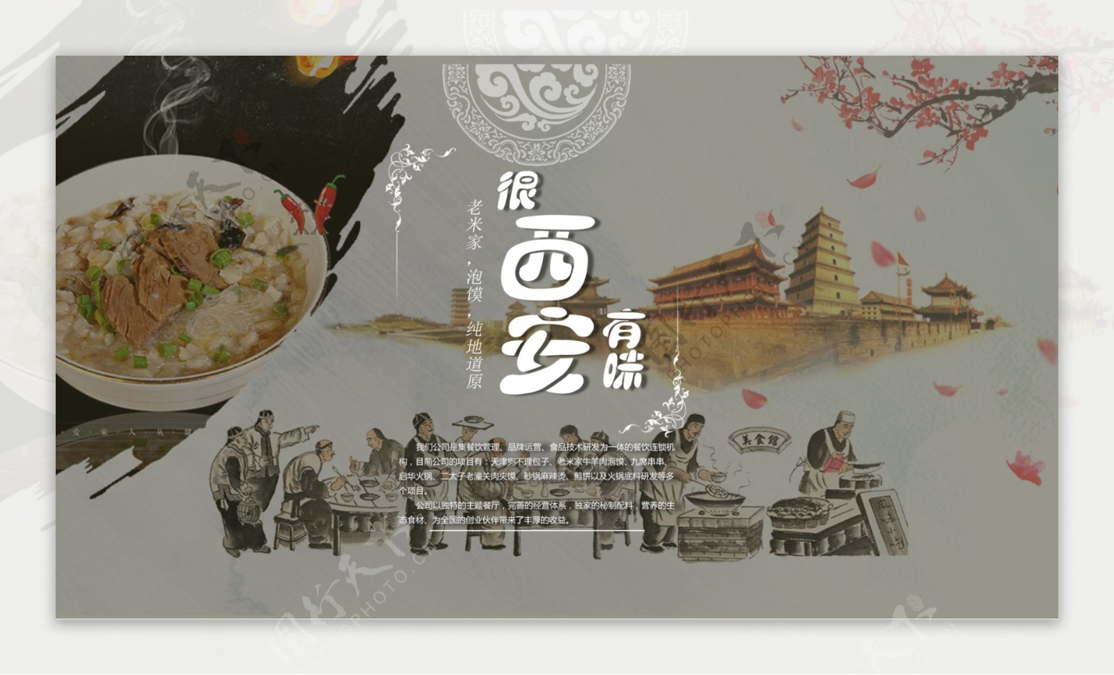 中国风美食宣传网页banner