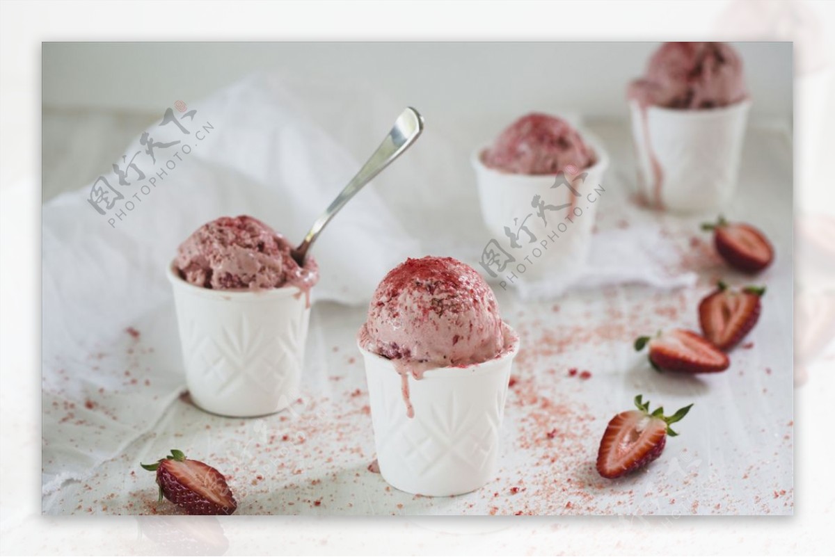 草莓冰淇淋图片素材-编号22482988-图行天下