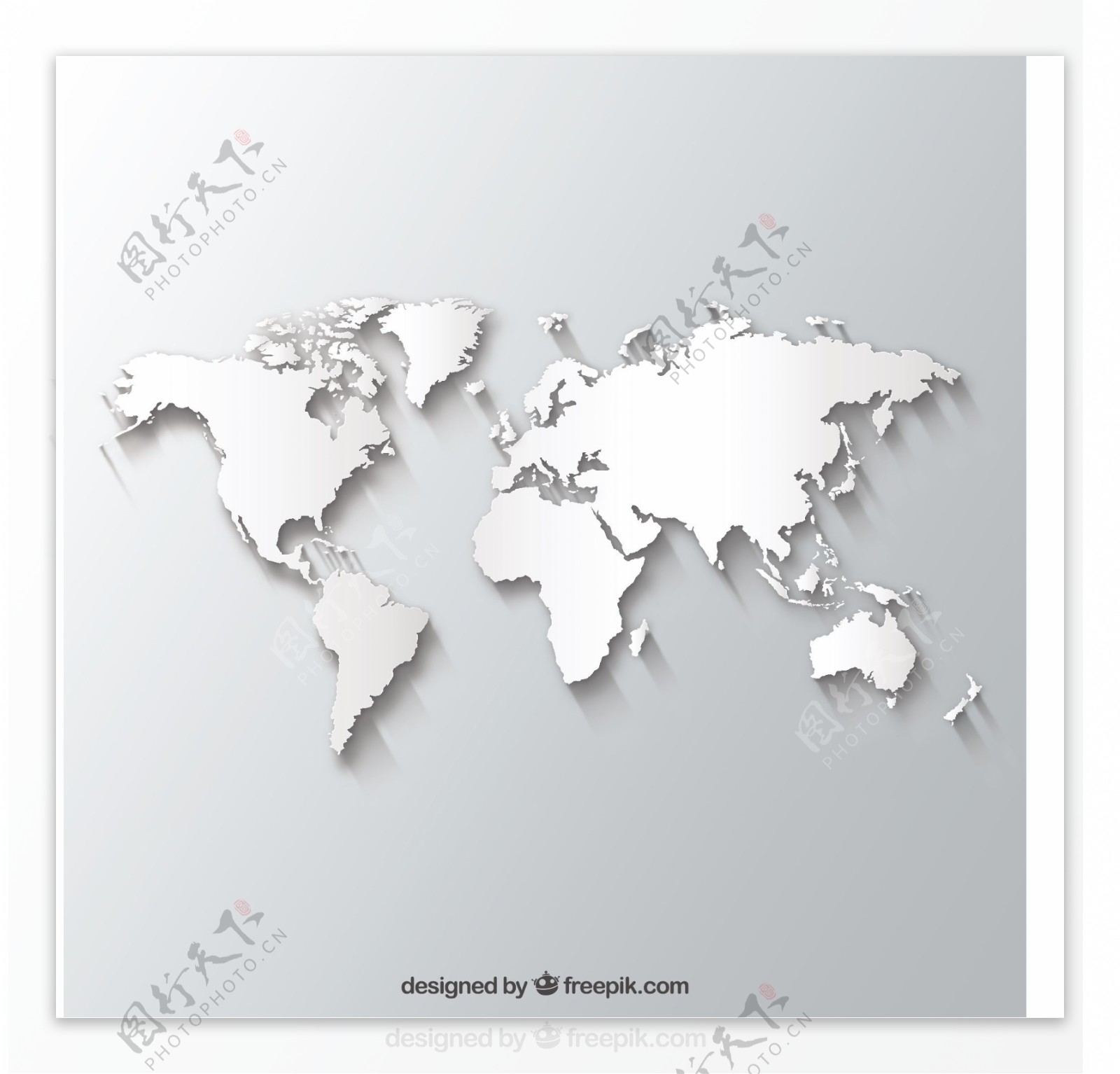 白色的世界地图