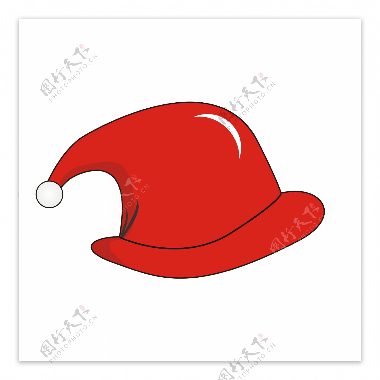 圣诞元素帽子原创矢量红色可爱圣诞帽子