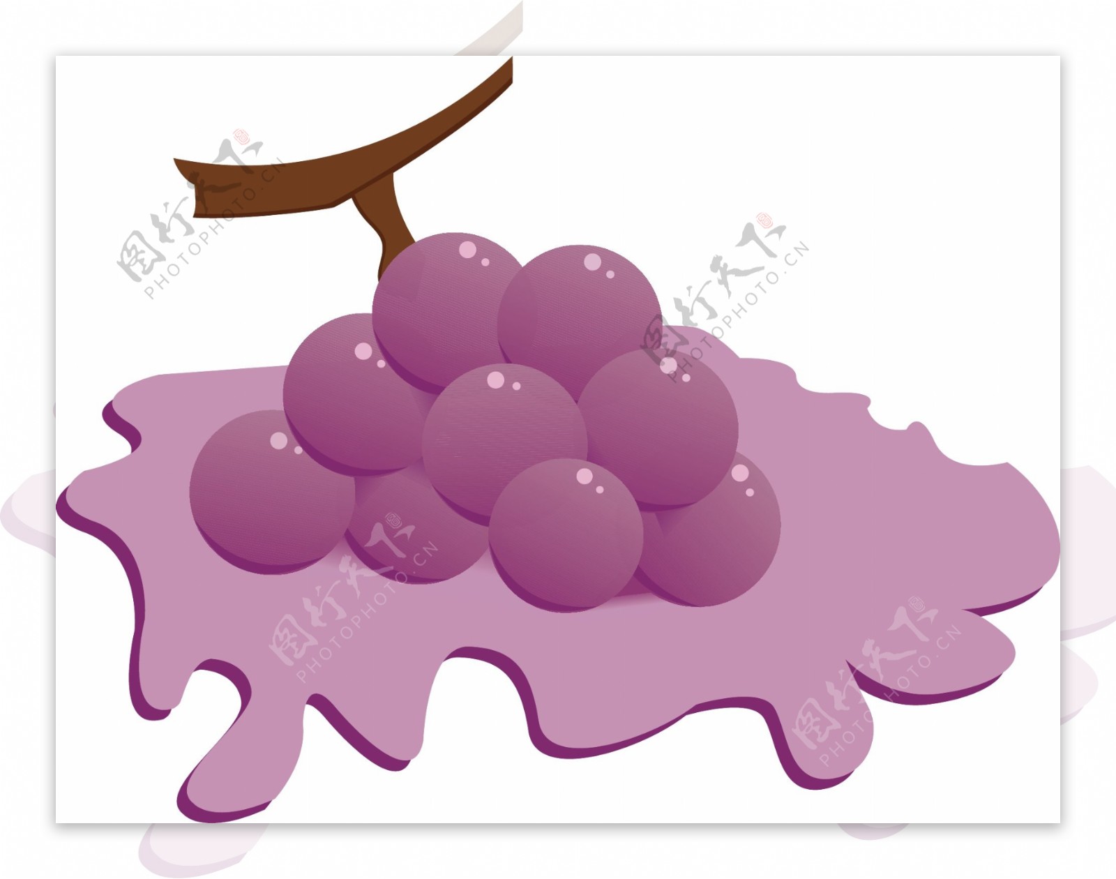 葡萄水果卡通处暑矢量元素