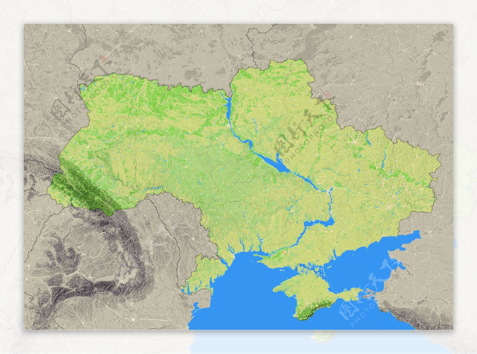 乌克兰地形图