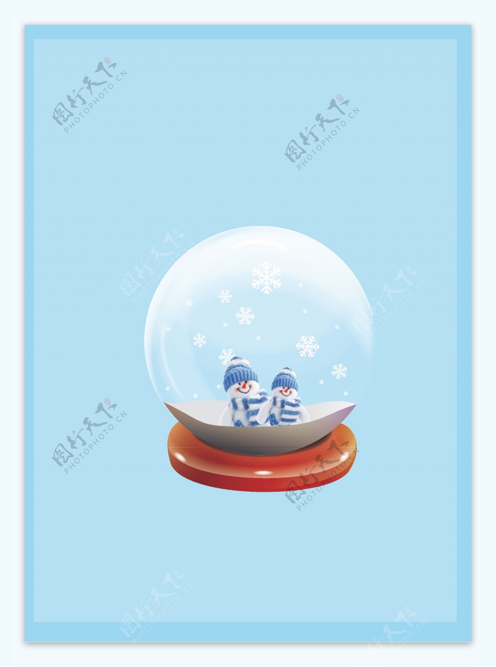 矢量雪人水晶球