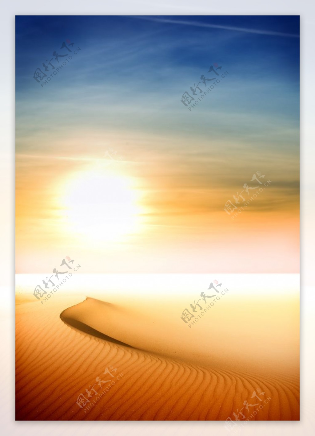 沙漠黄昏日落风光
