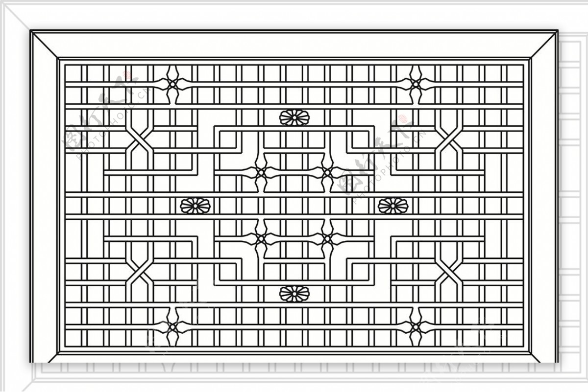 古建花纹镂空花纹古建窗花