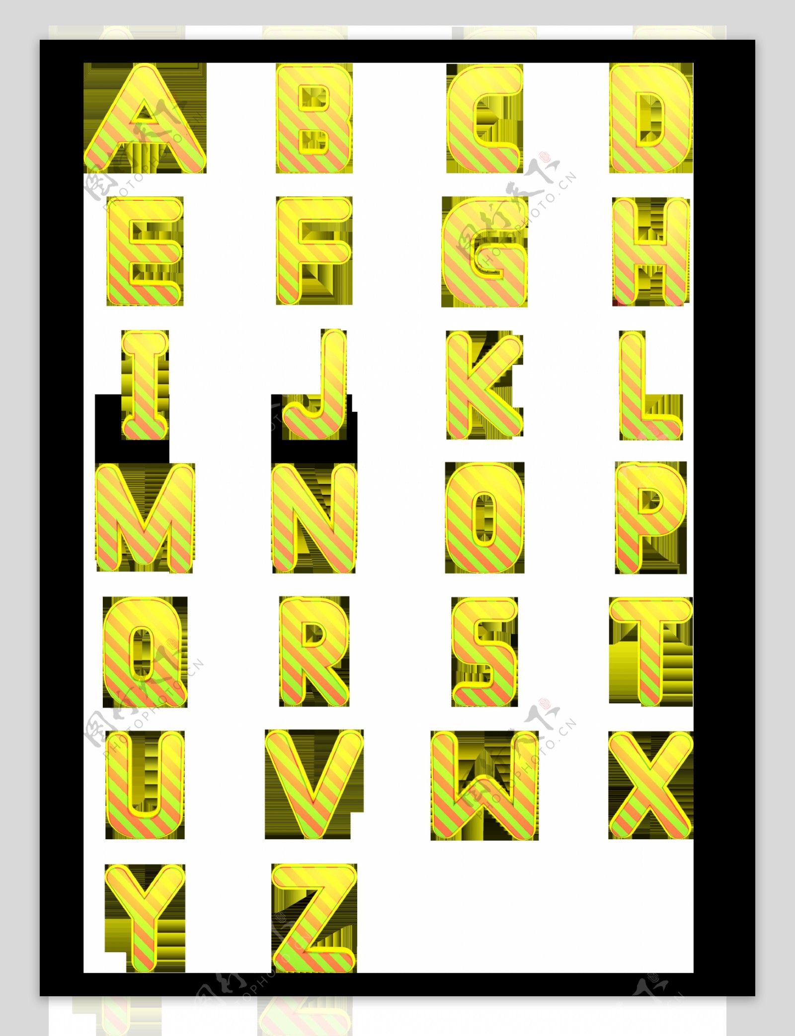 26字母原创立体圣诞字母C4D字体