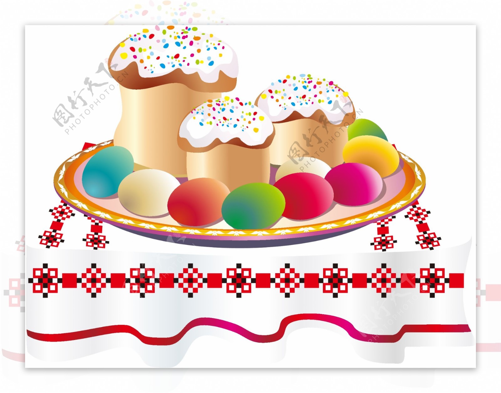 手绘彩色糖果蛋糕元素