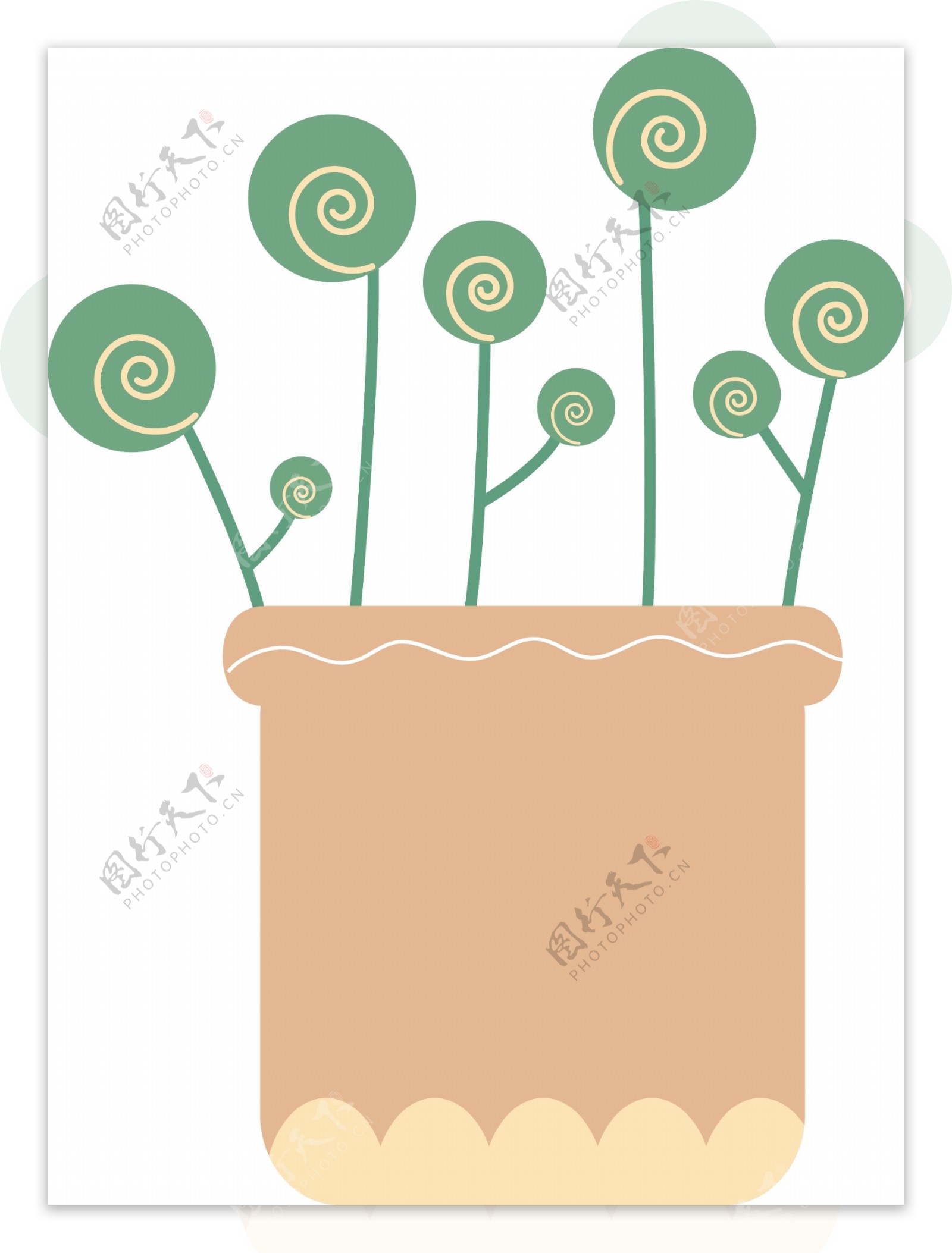 有趣植物插画卡通小清新盆栽可商用素材