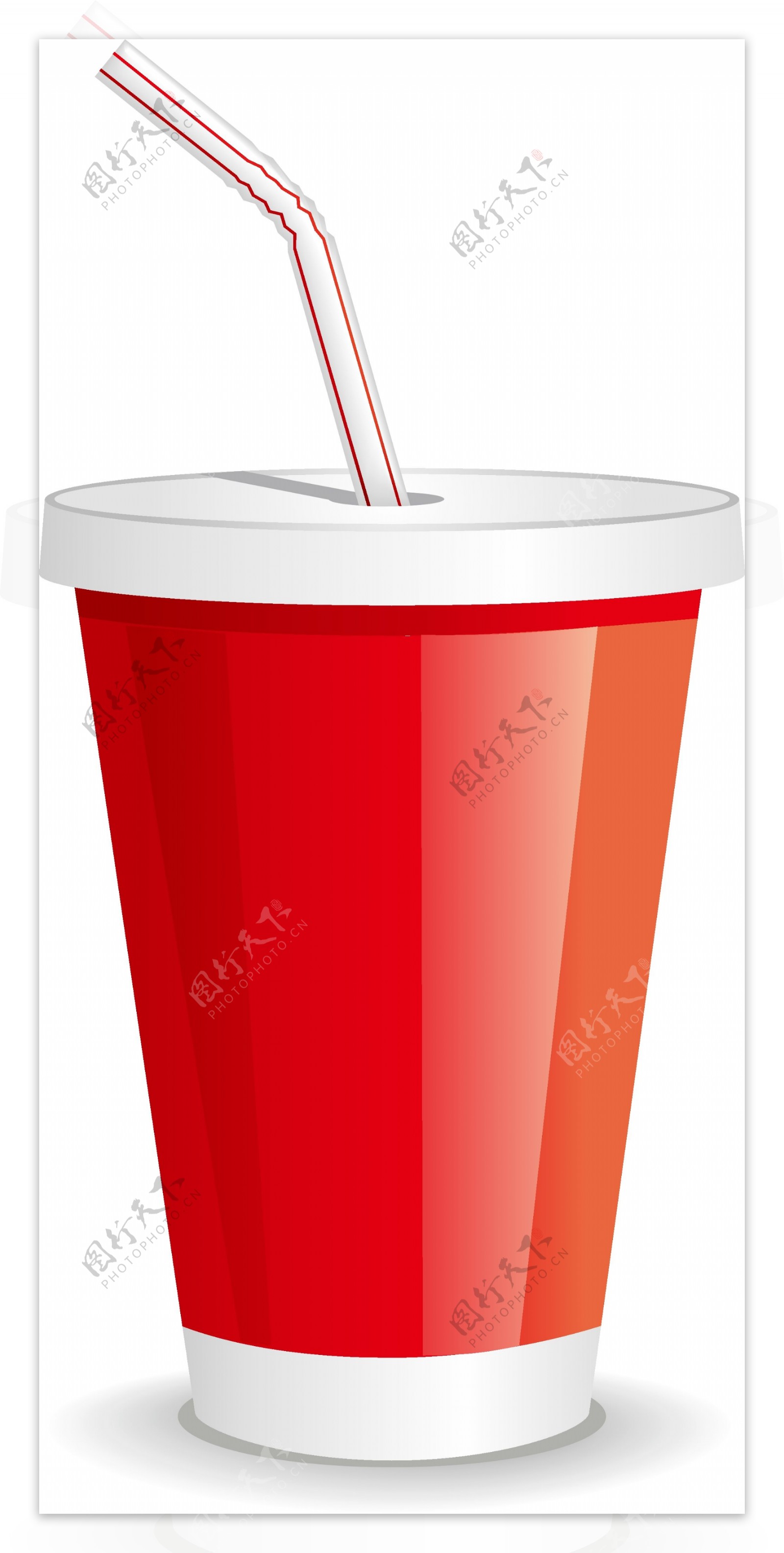 红色饮料纸杯矢量元素