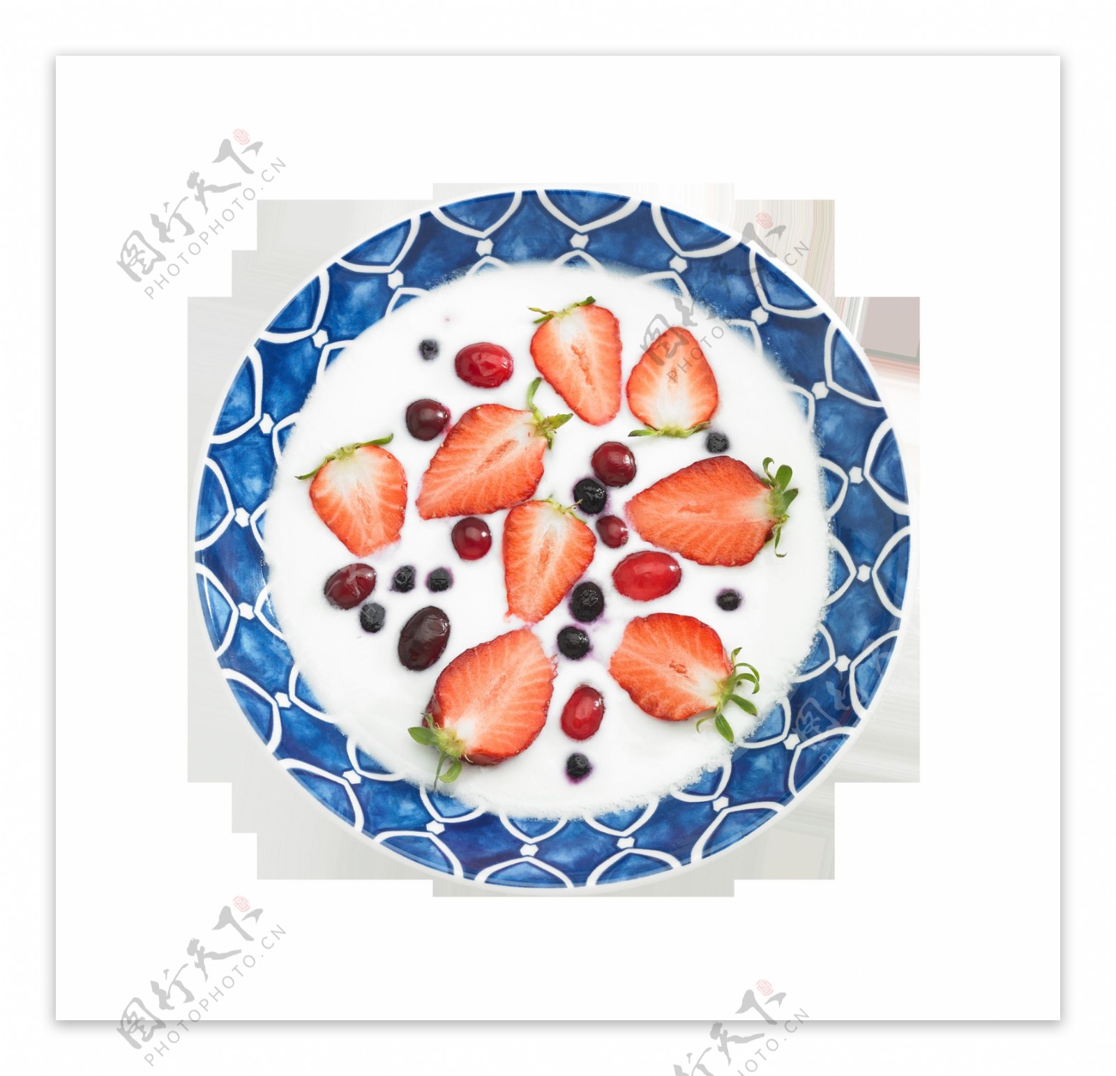 牛奶草莓甜品装饰素材