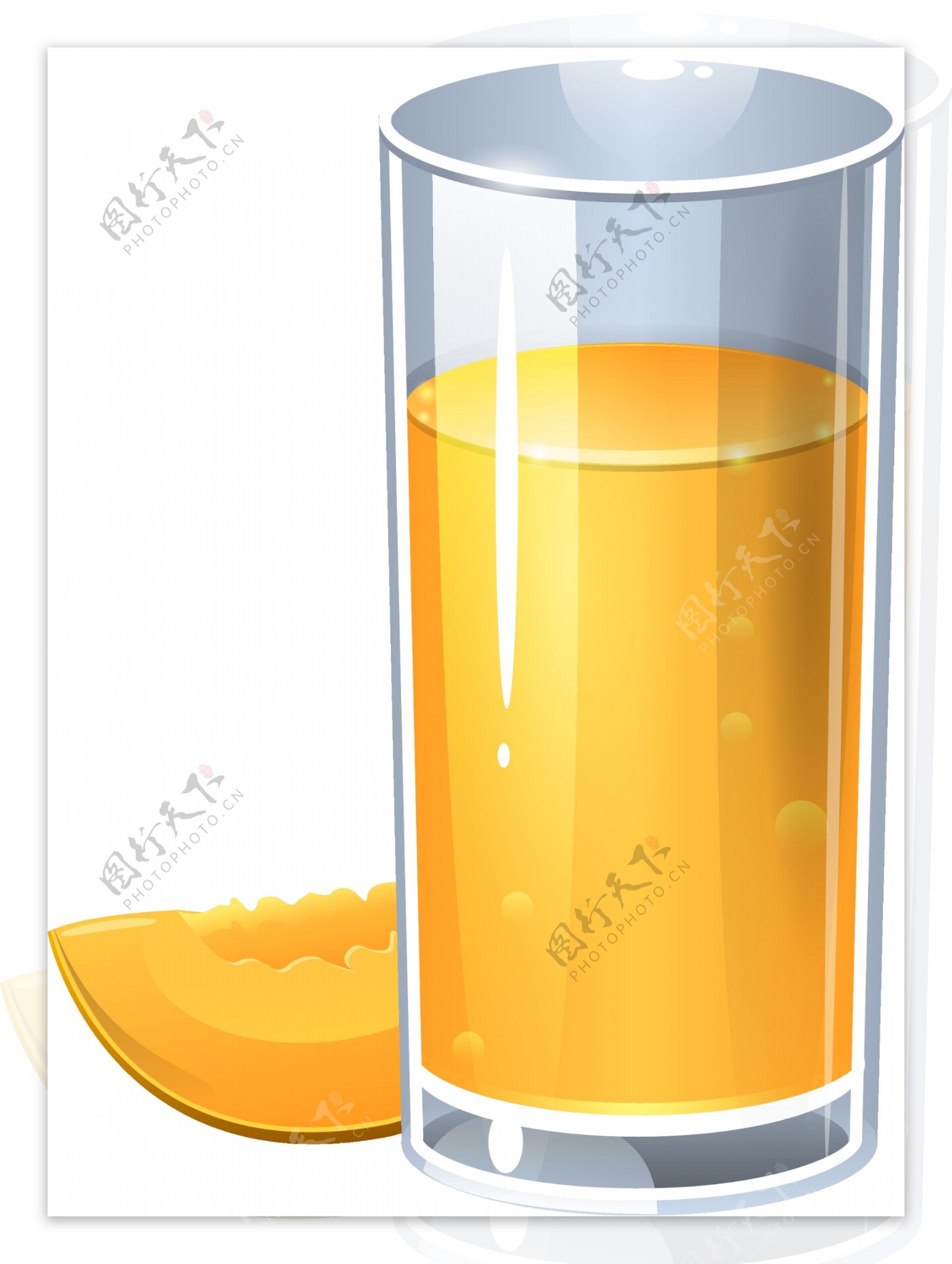 手绘橙汁元素