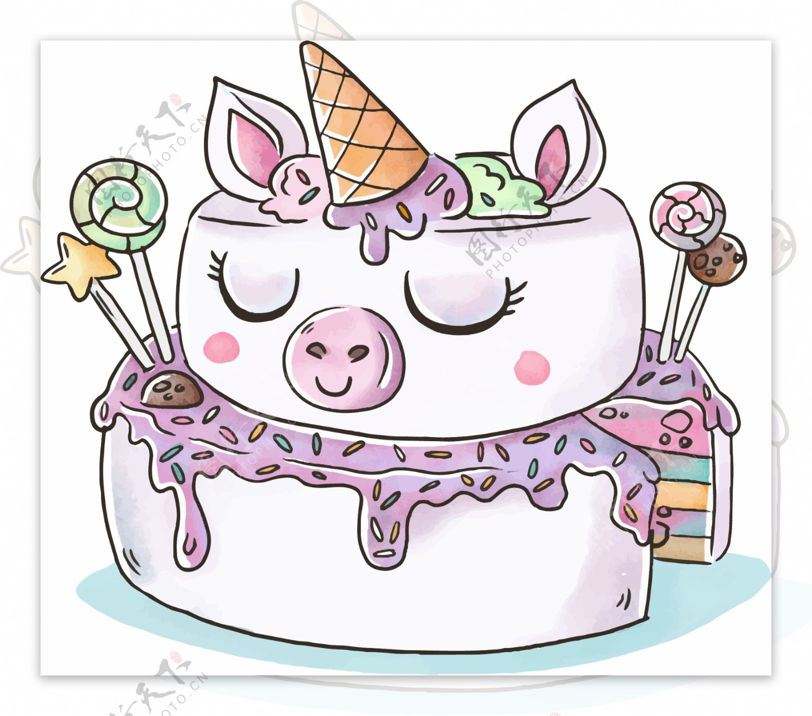 小猪美味双层蛋糕