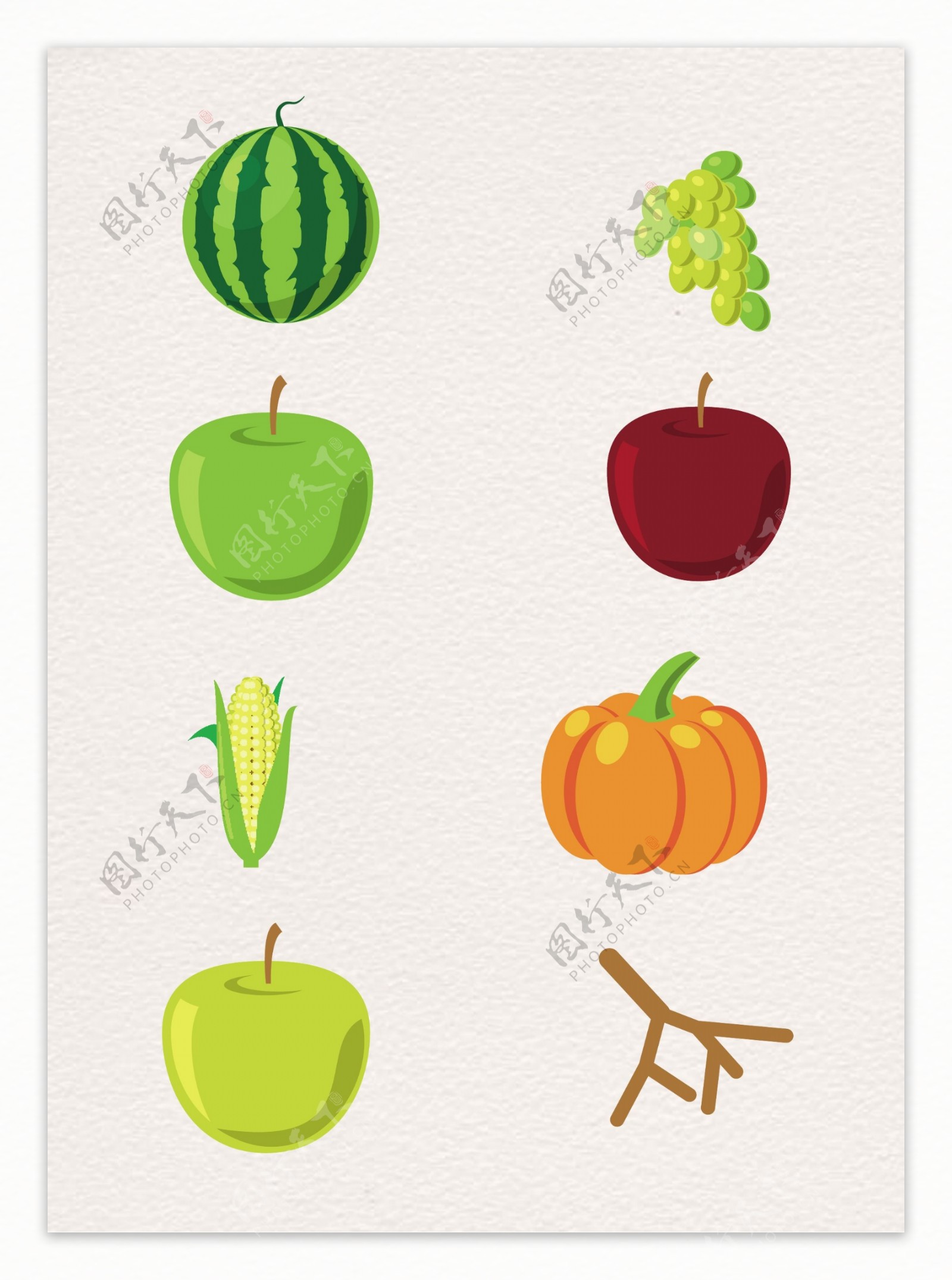 彩色卡通水果设计