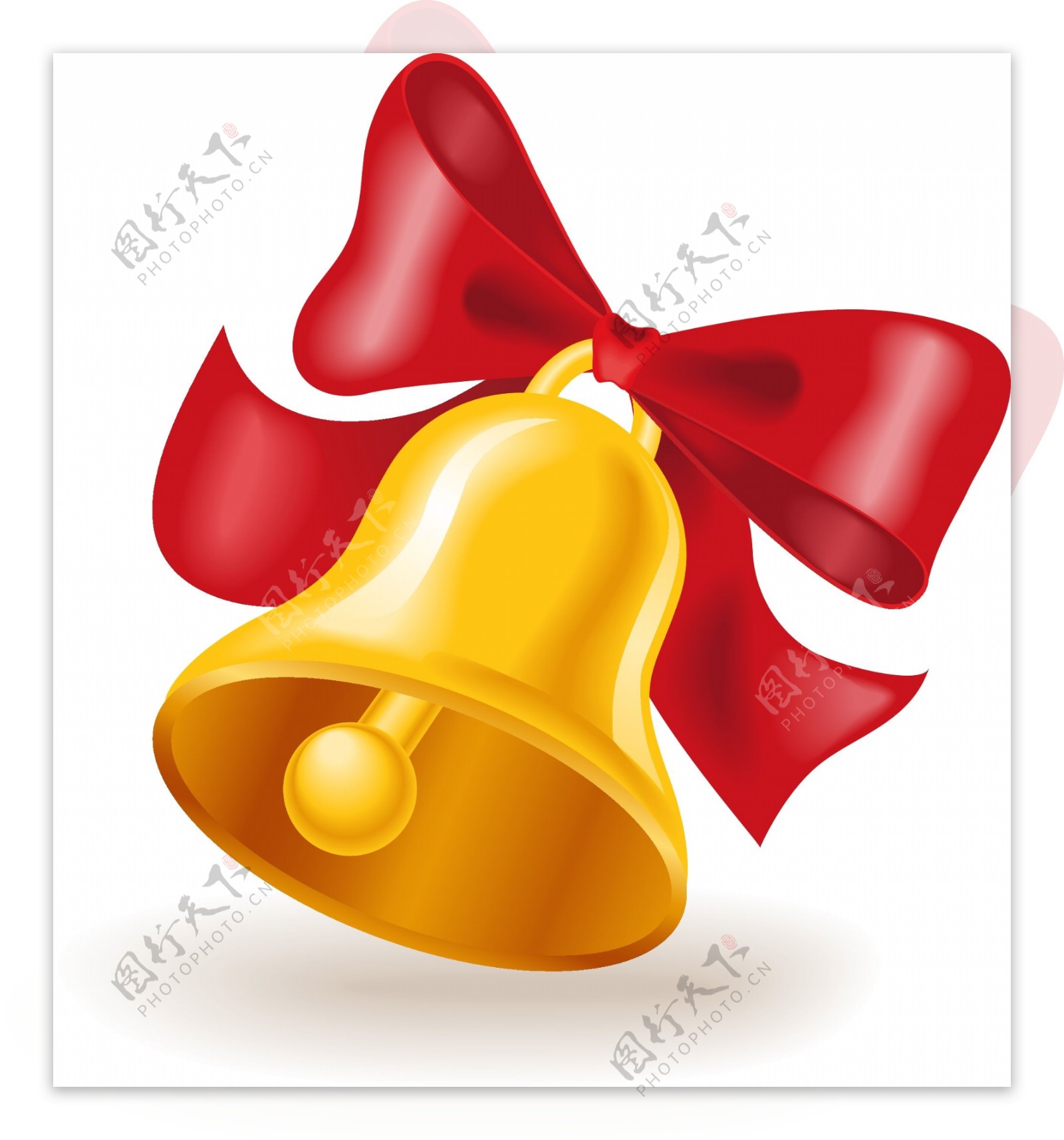 黄色铃铛与红色蝴蝶结