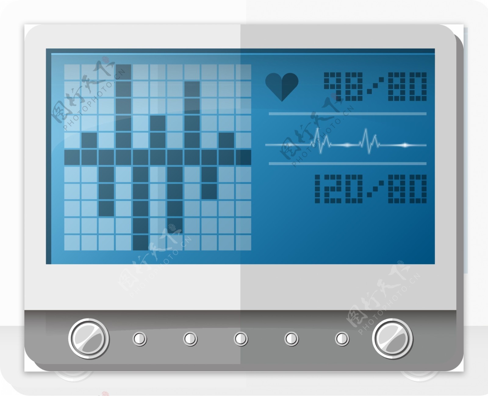 扁平化家用血压仪矢量图
