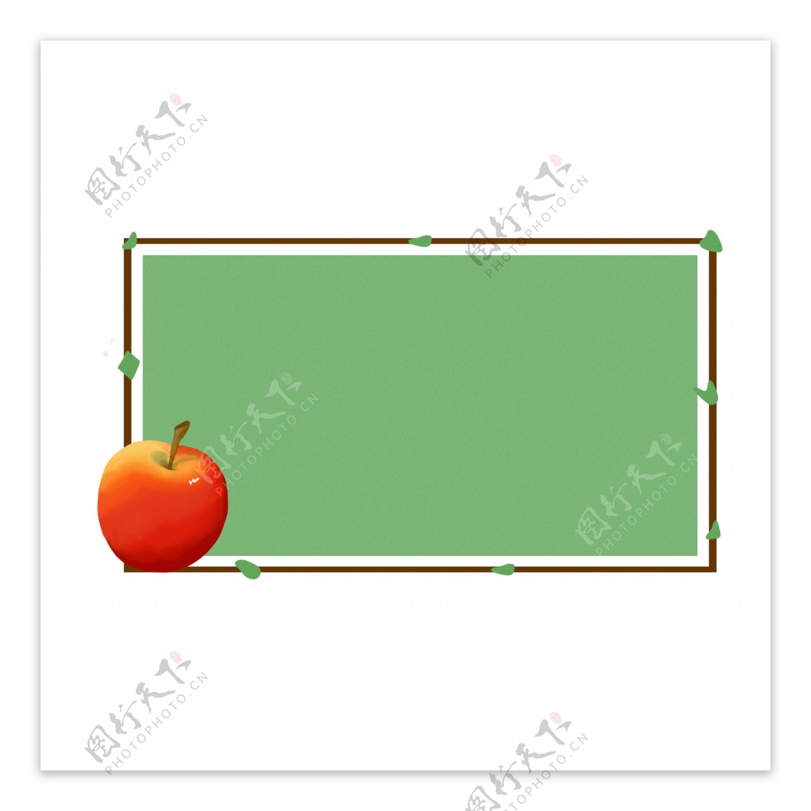 清新简约手绘风水果苹果边框可商用