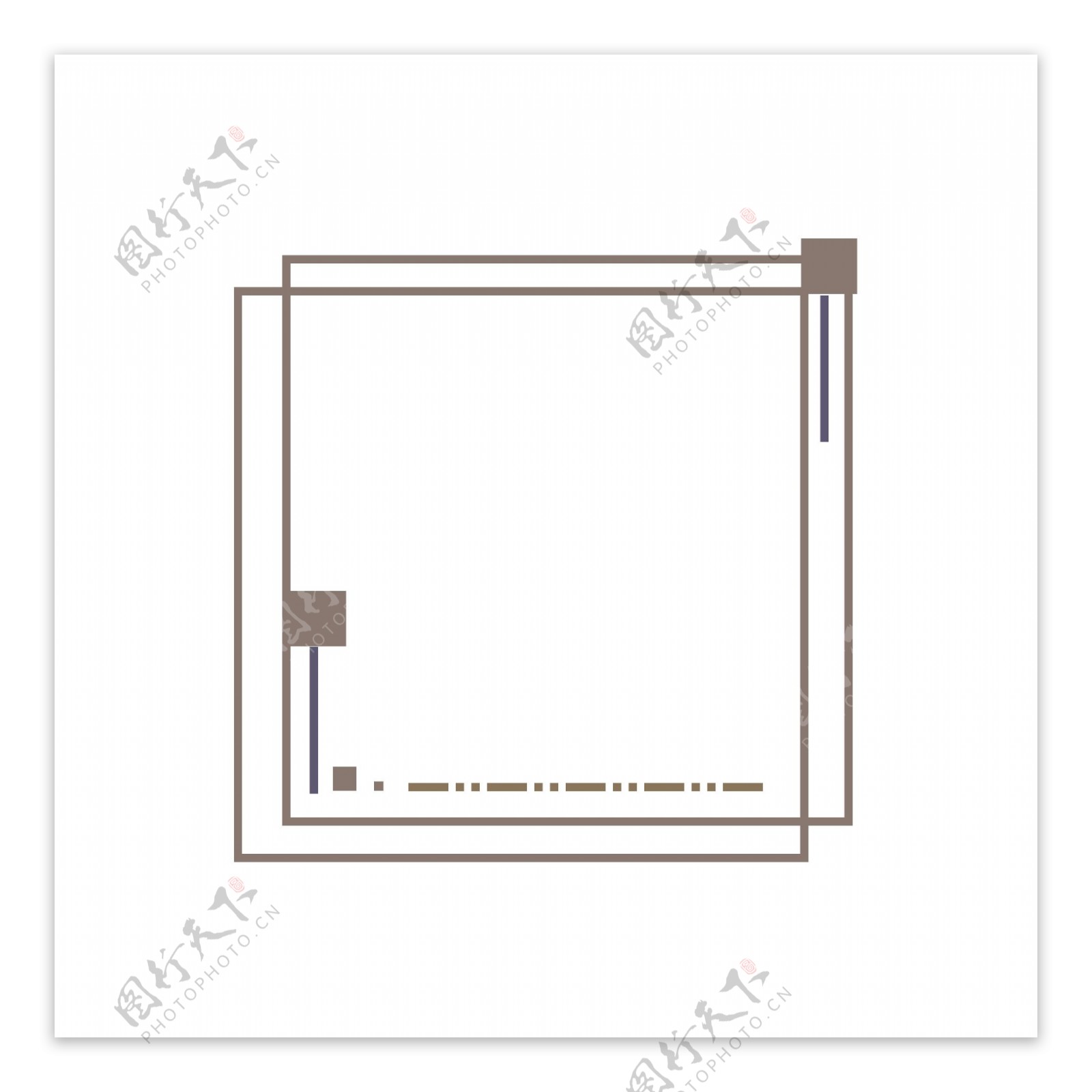 简约线条正方形边框装饰元素