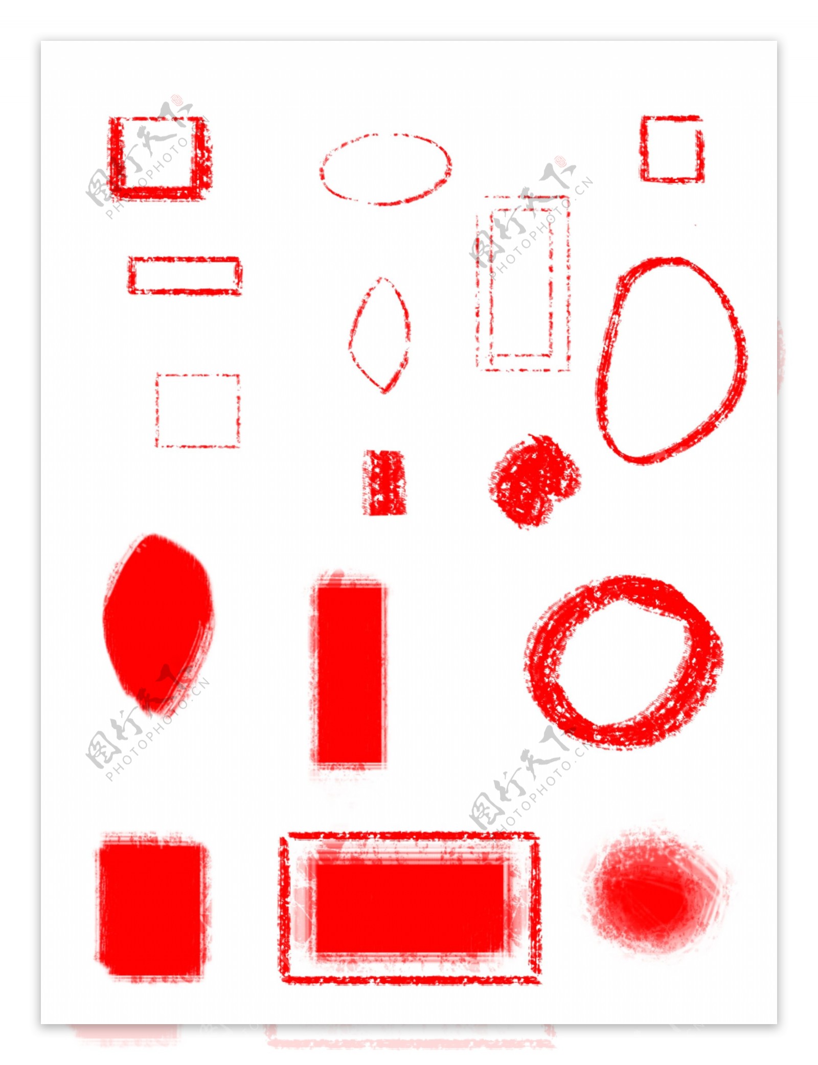 中国复古风中式印章边框红色矢量可商用元素