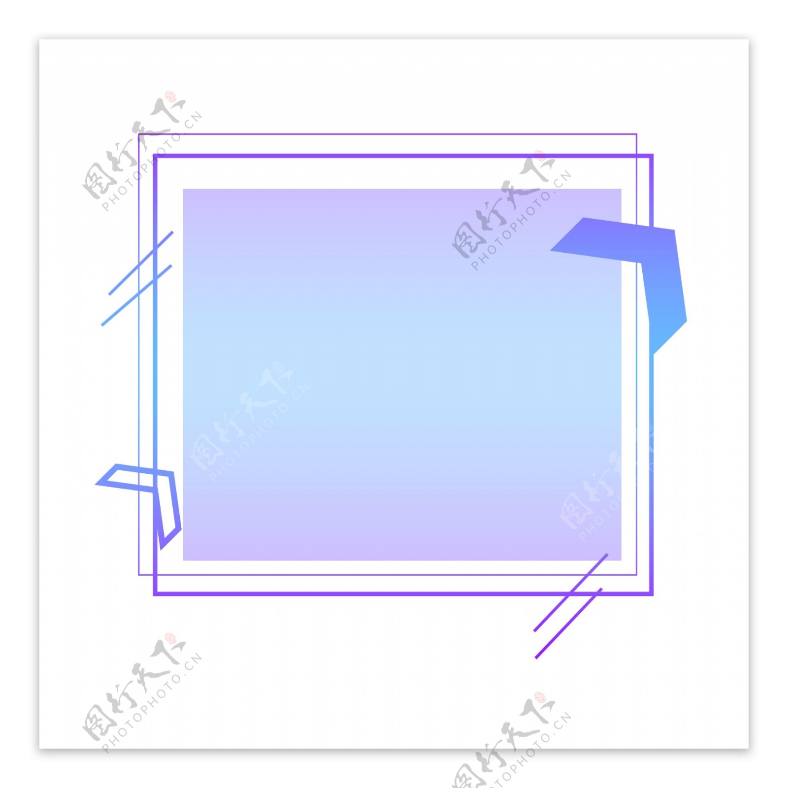 科技边框蓝紫渐变元素设计