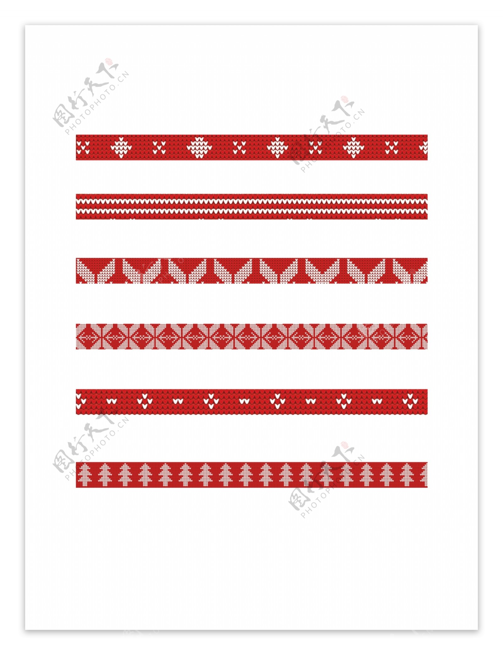 圣诞节针织衫纹理图案装饰圣诞边框素材
