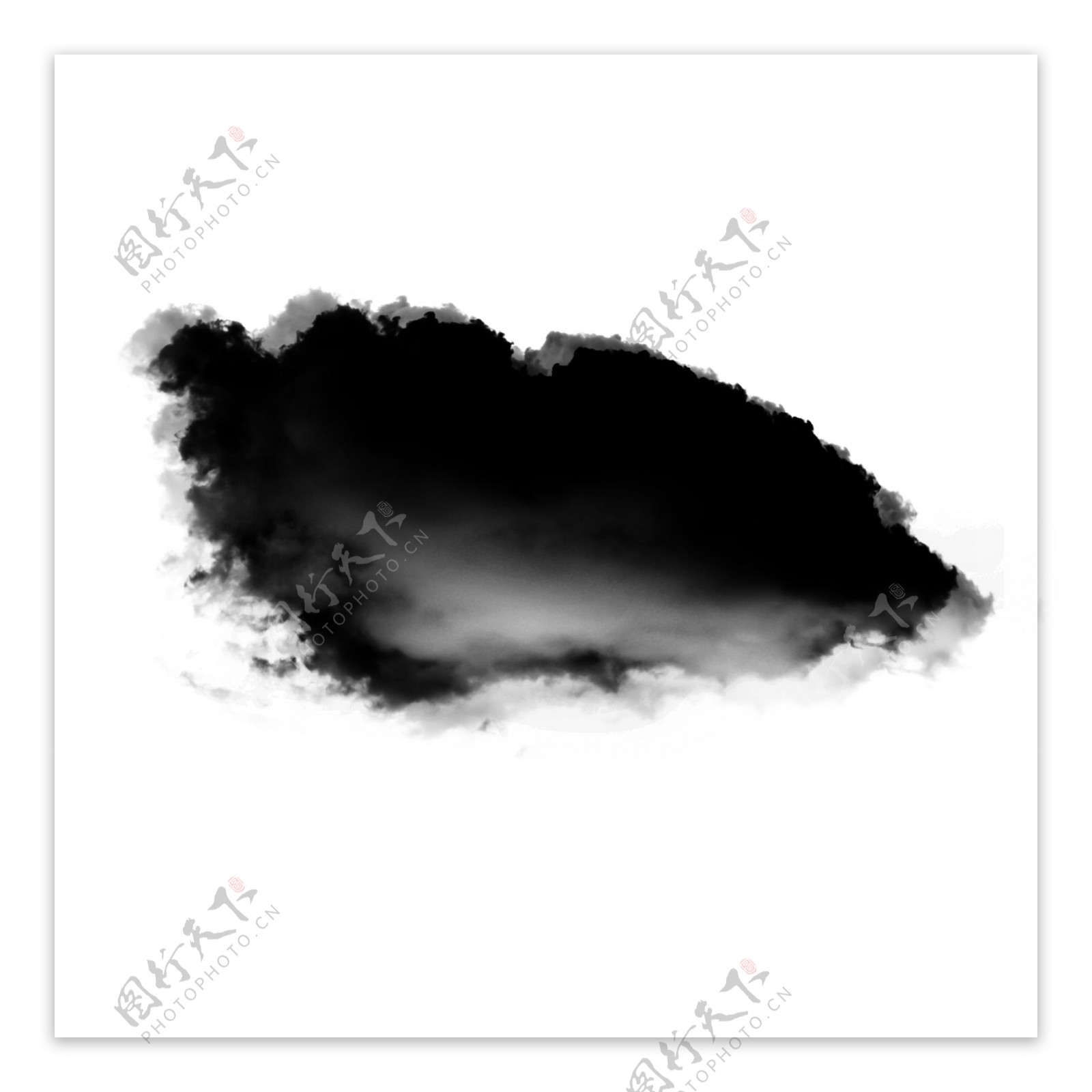 简约写实中国风黑色水墨云效果素材