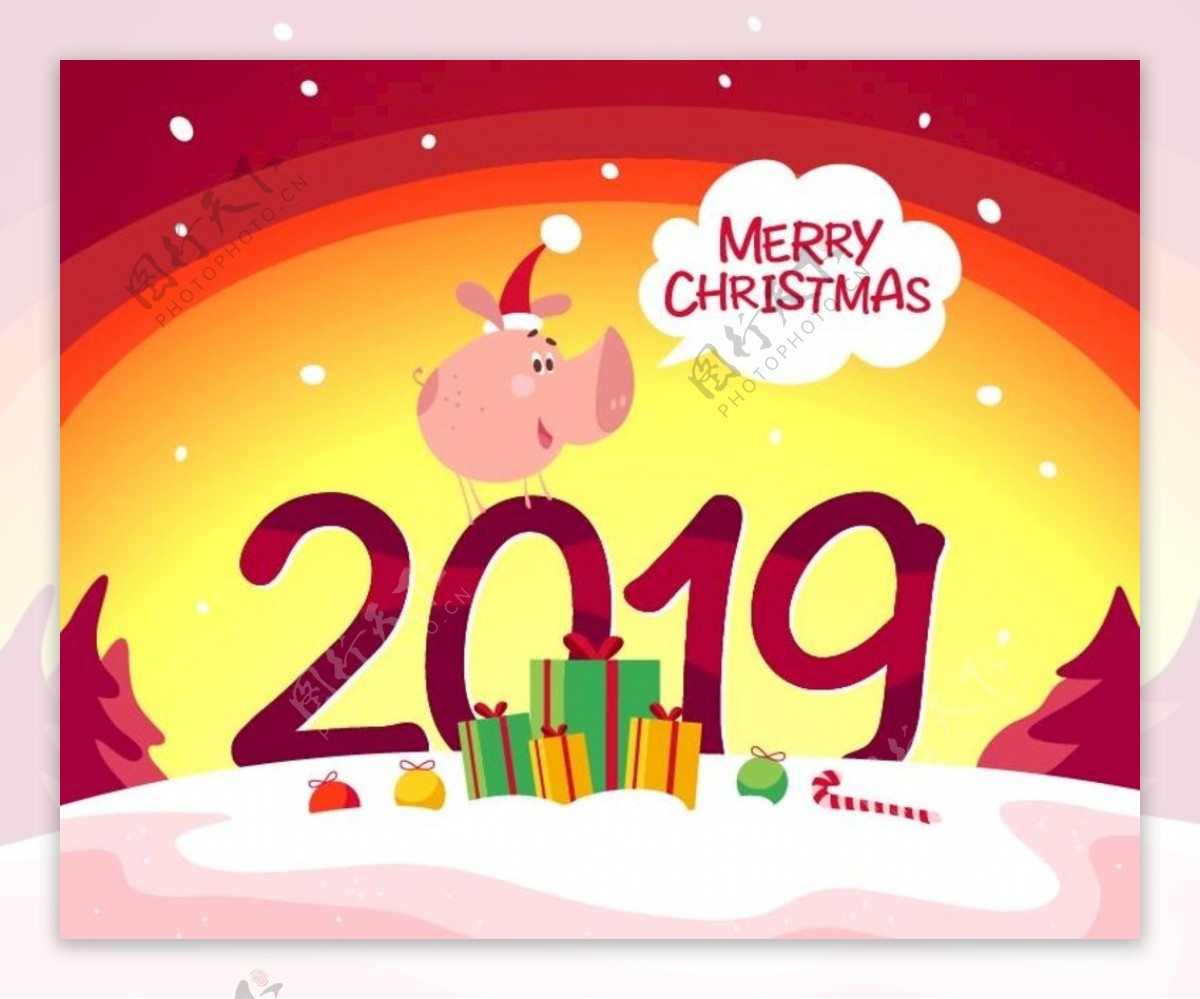 2019猪年圣诞新年快乐