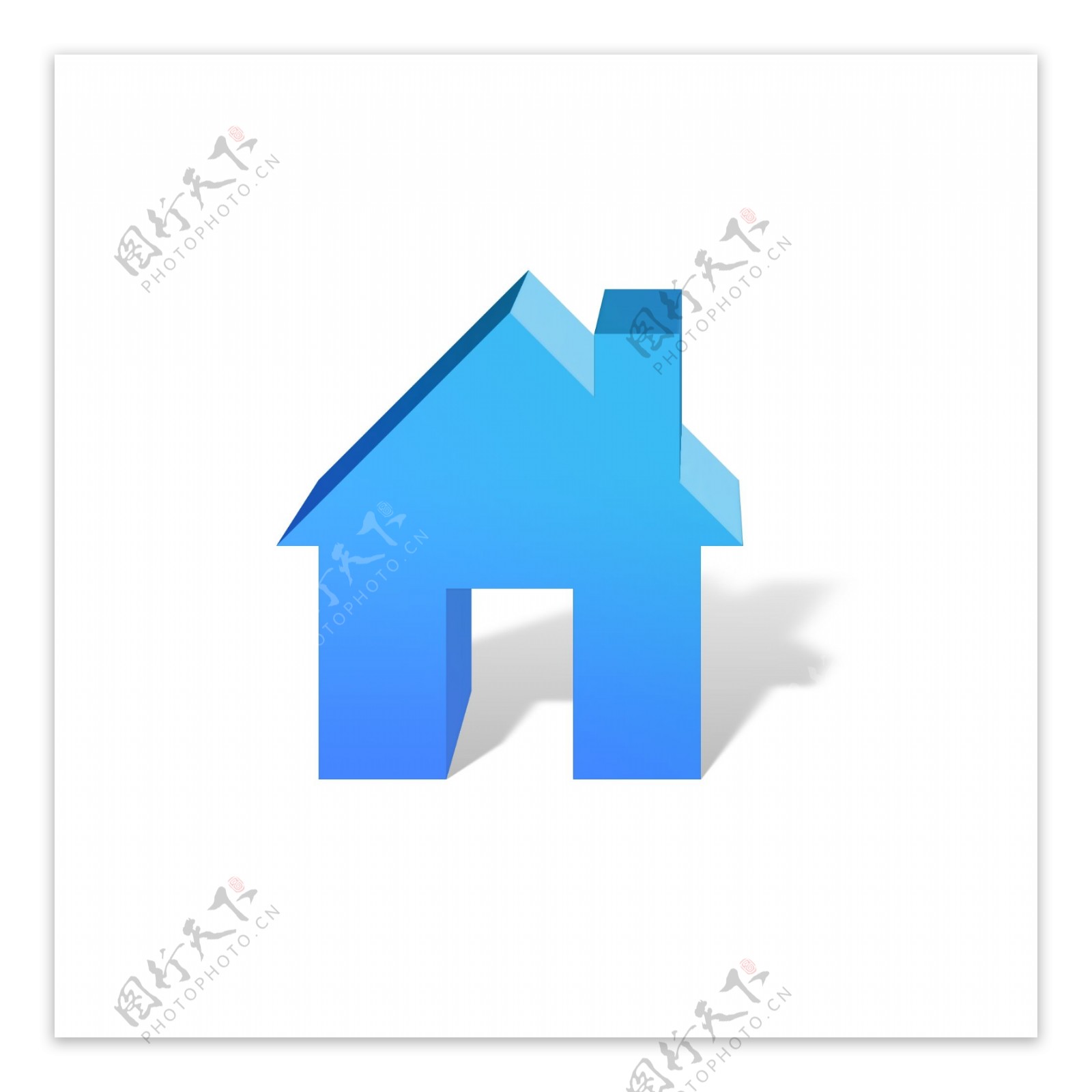 简约创意c4d风格原创蓝色装饰小房子元素