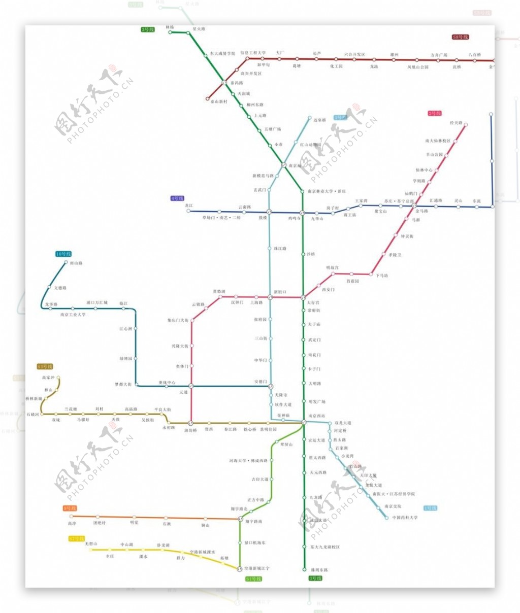 最新南京地铁图分布图