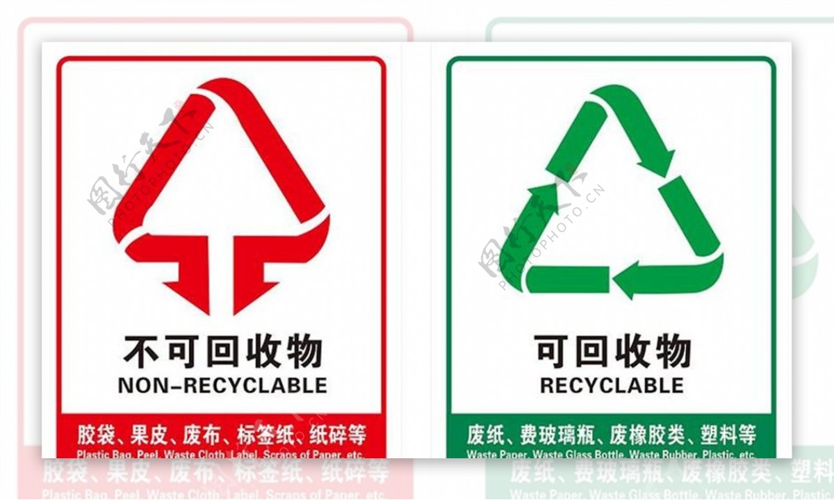 环保垃圾桶标志