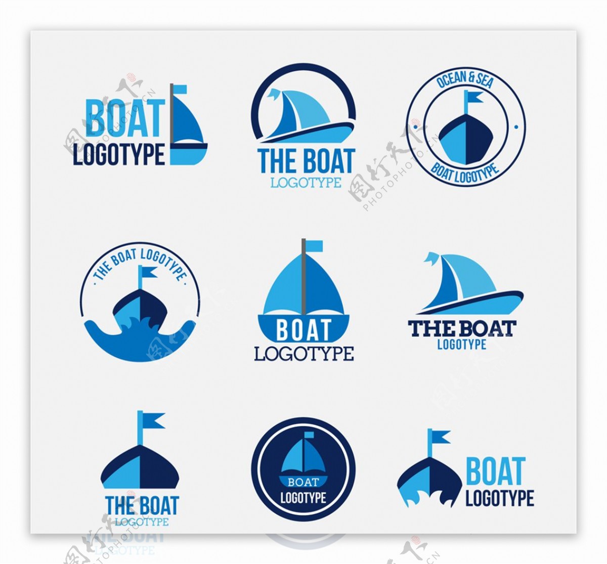 蓝色帆船标志