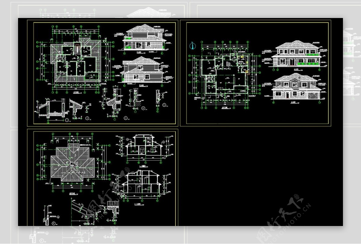CAD自建房施工图别墅施工图