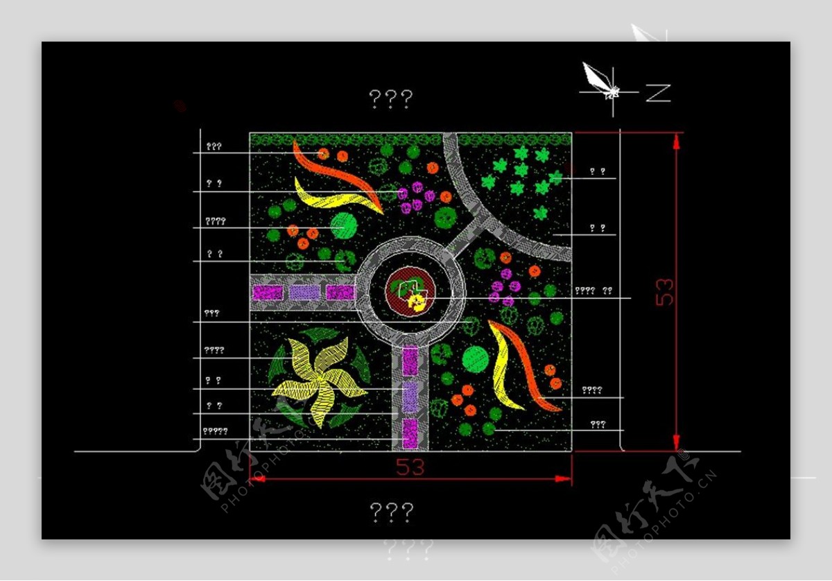 绿化道路广场结构详图CAD