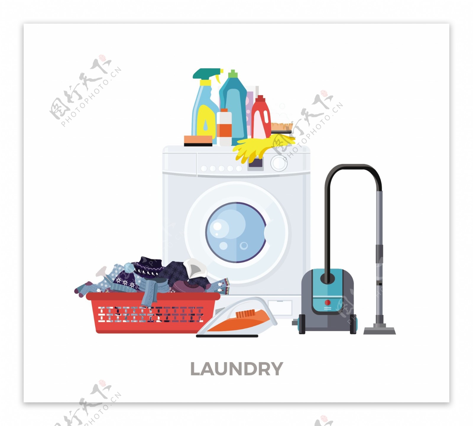 洗衣房元素矢量素材