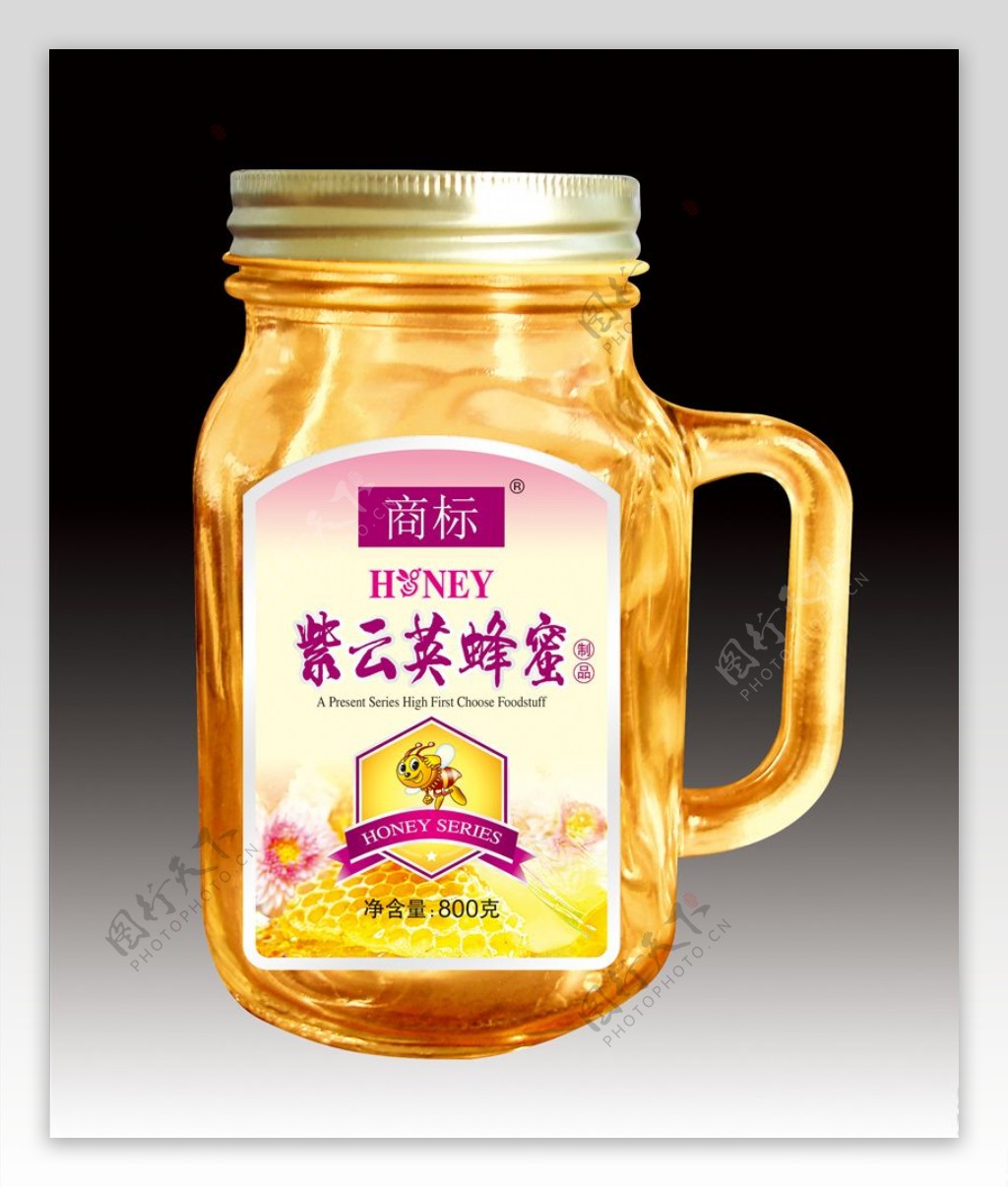 紫云英蜂蜜瓶贴