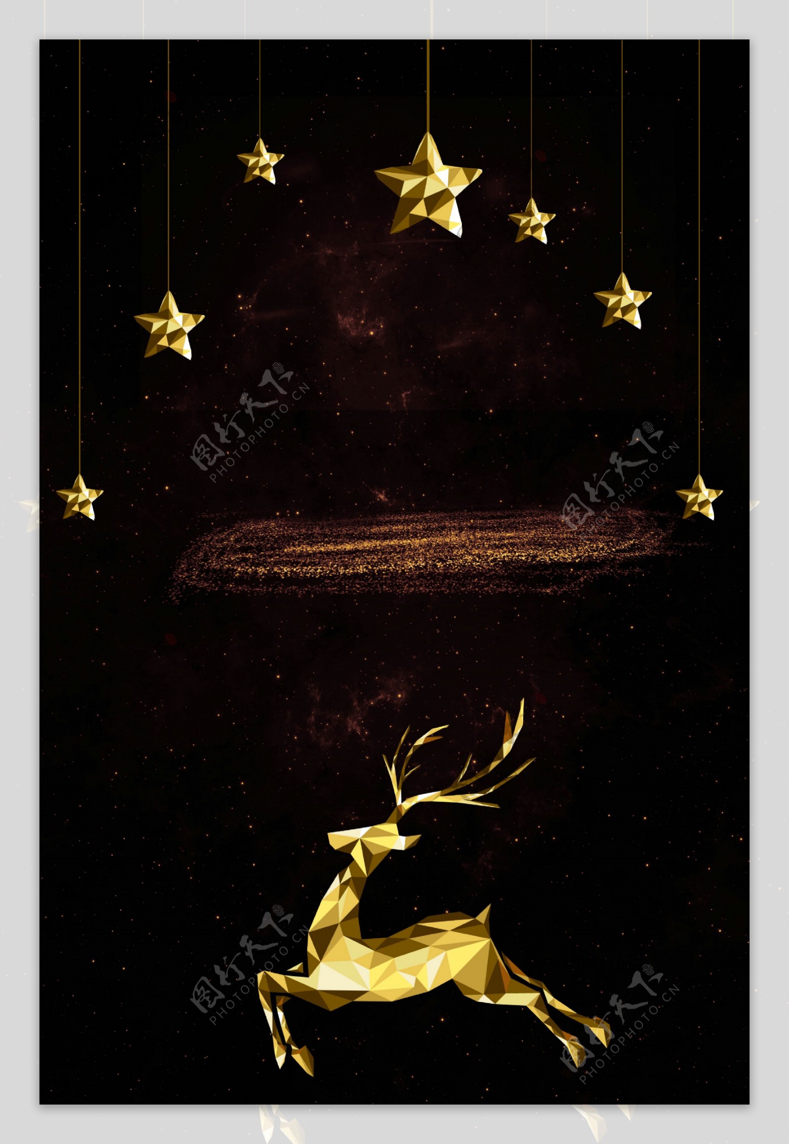 金色浪漫圣诞节海报背景