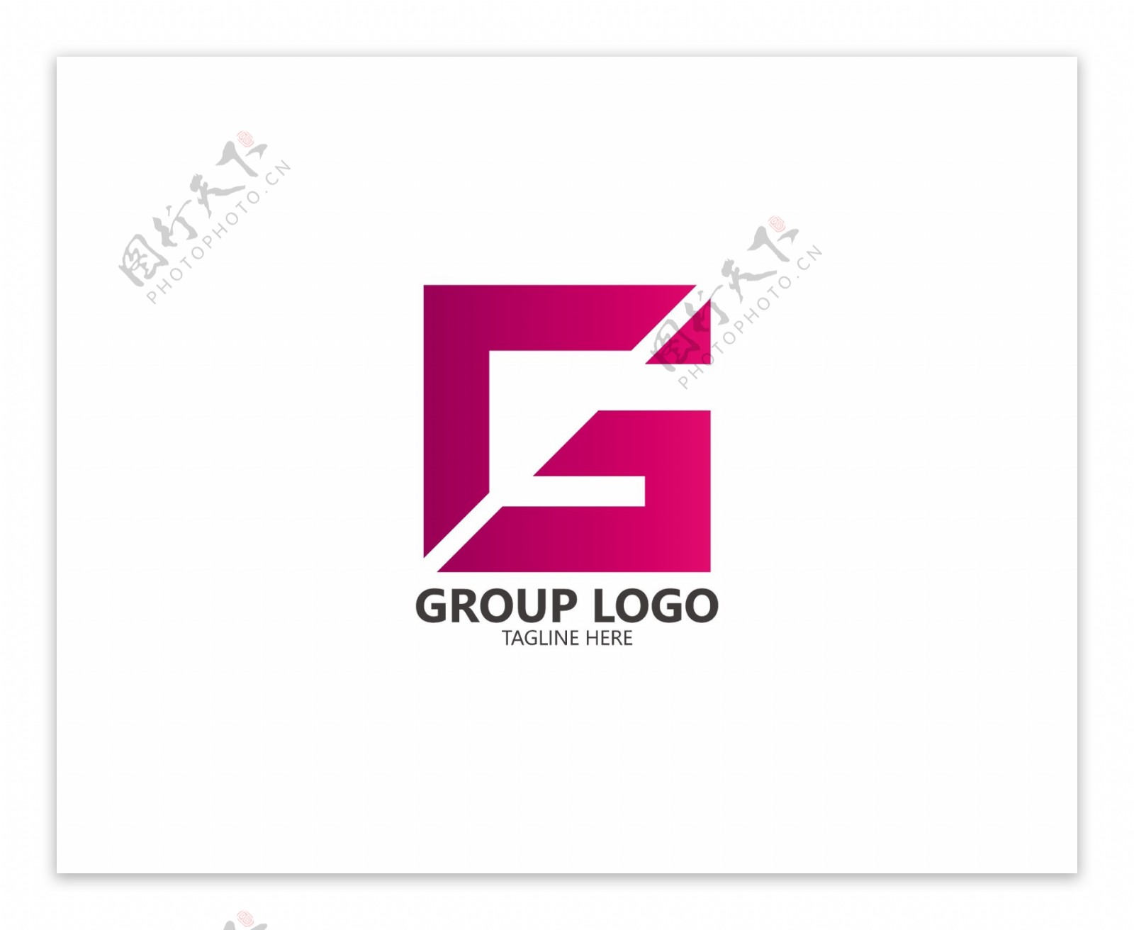 红色字母造型logo标志互联网科技