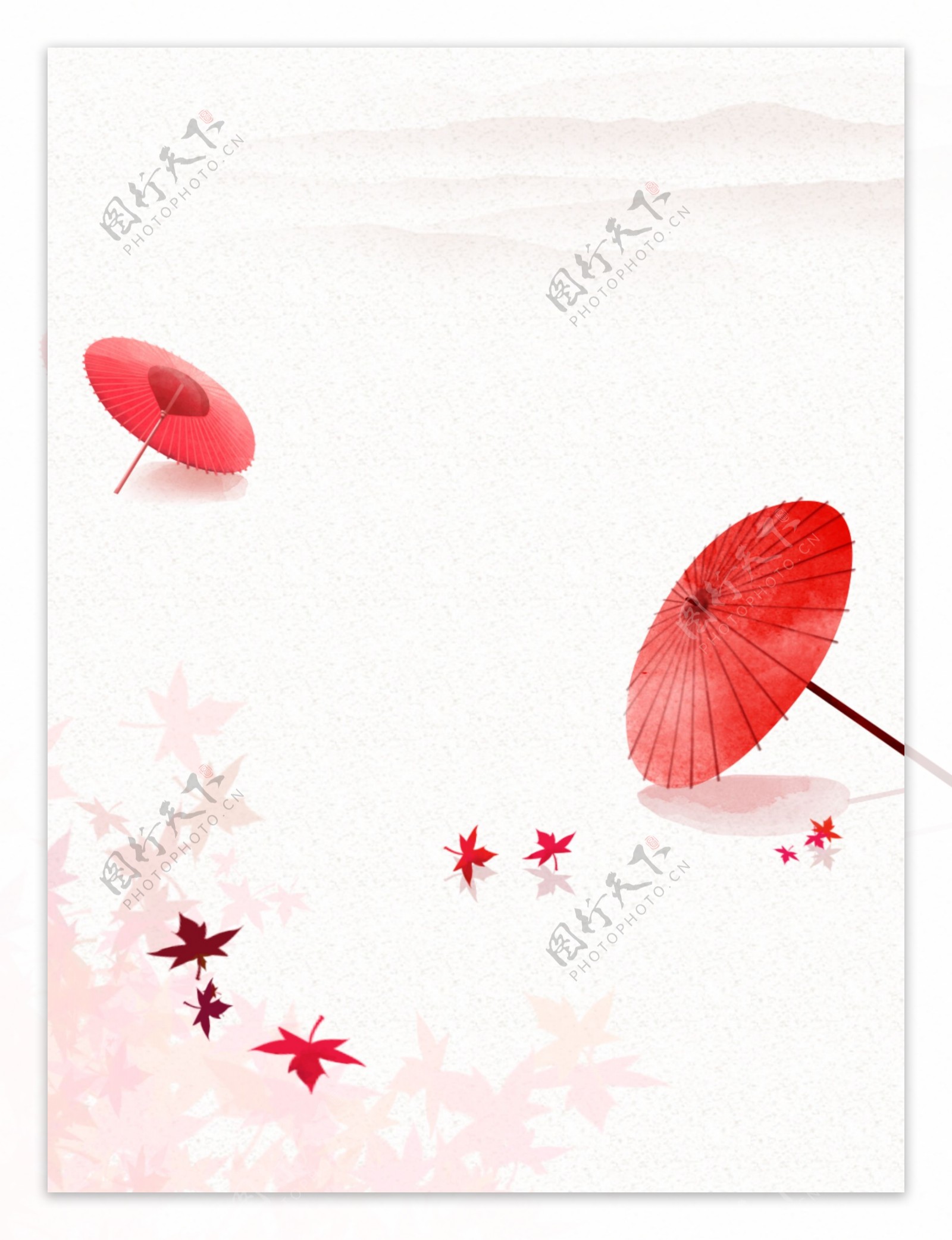 红色中国风水墨背景素材
