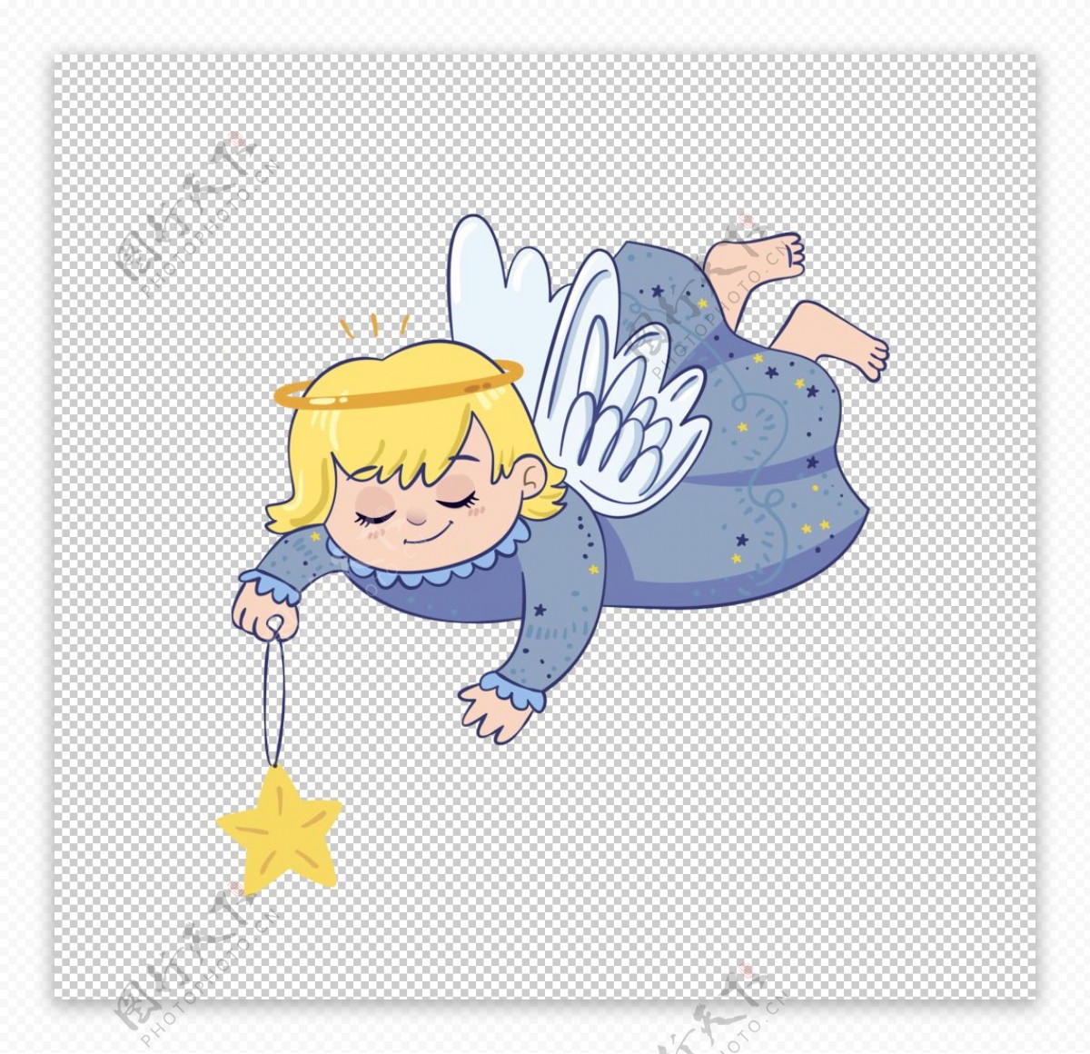 平安夜聖誕小天使, 天使剪貼畫, 小天使, 贈予素材圖案，PSD和PNG圖片免費下載