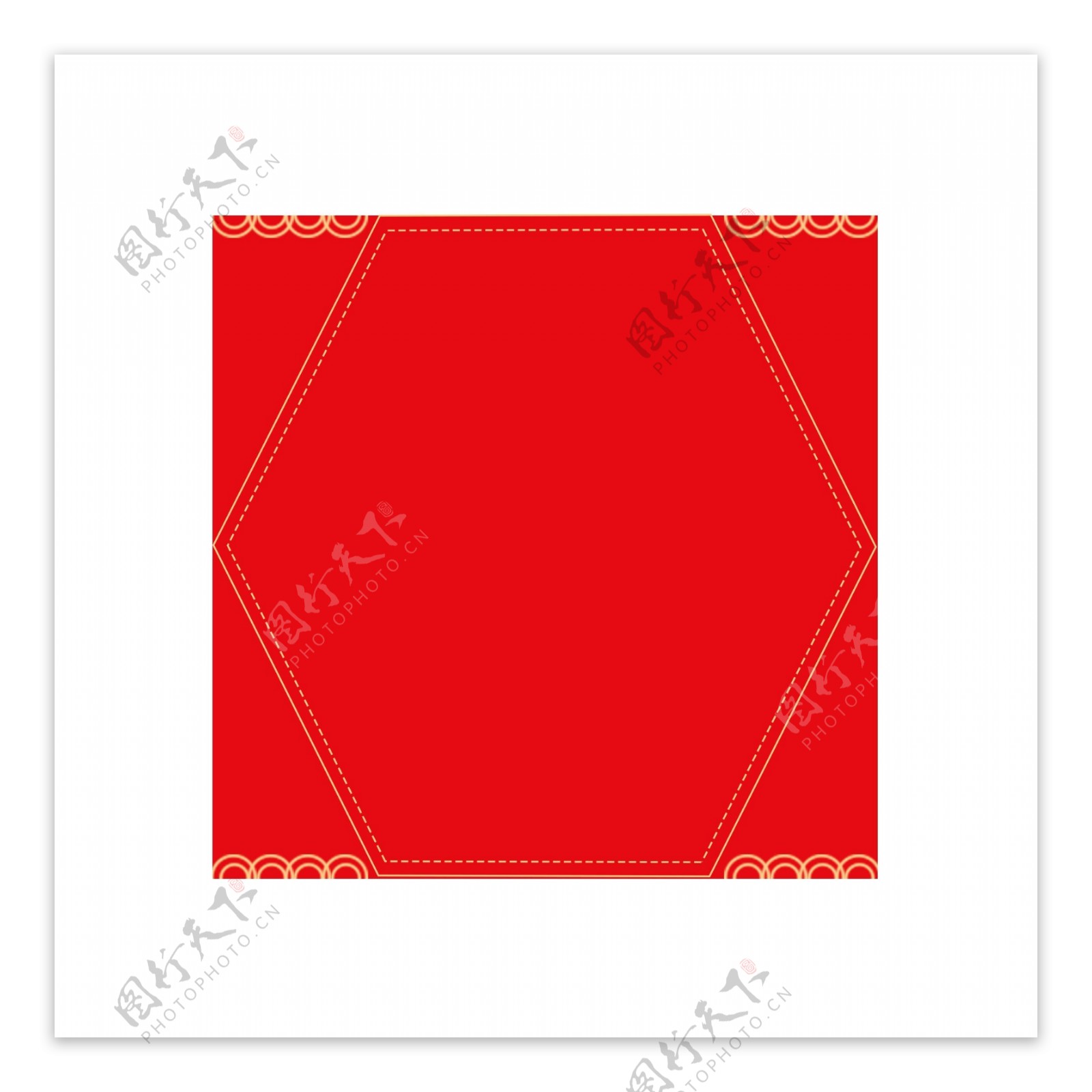 红色喜庆中国风原创花纹边框元素