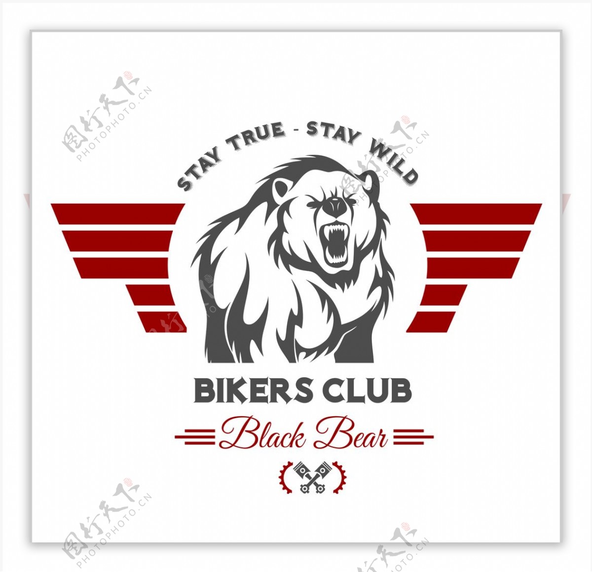 复古自行车俱乐部logo图标