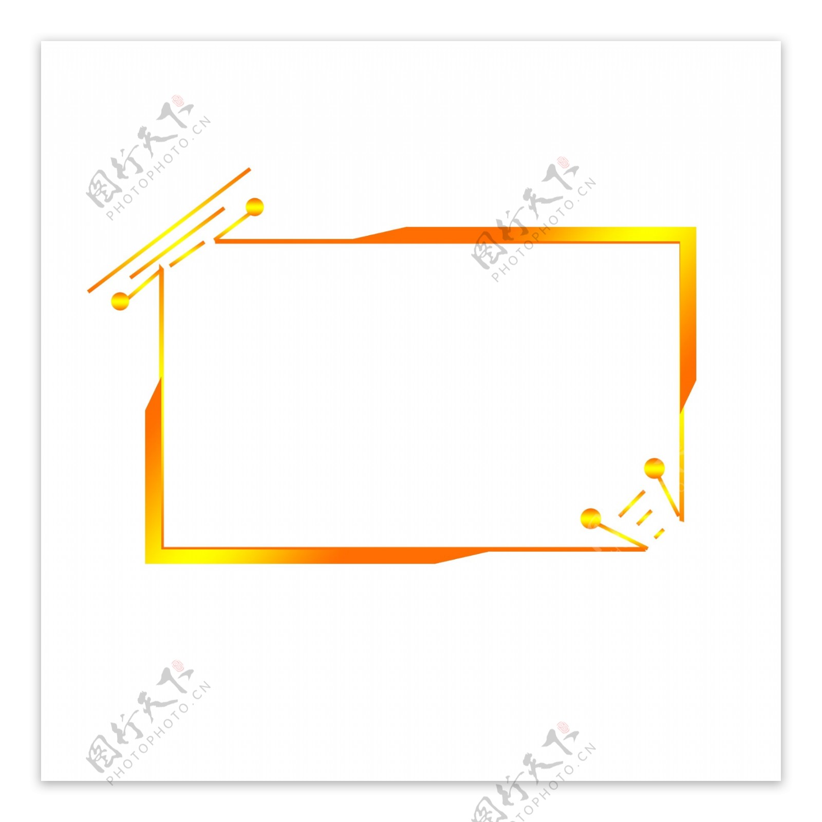 橙黄色渐变纹理边框科技感简约可商用