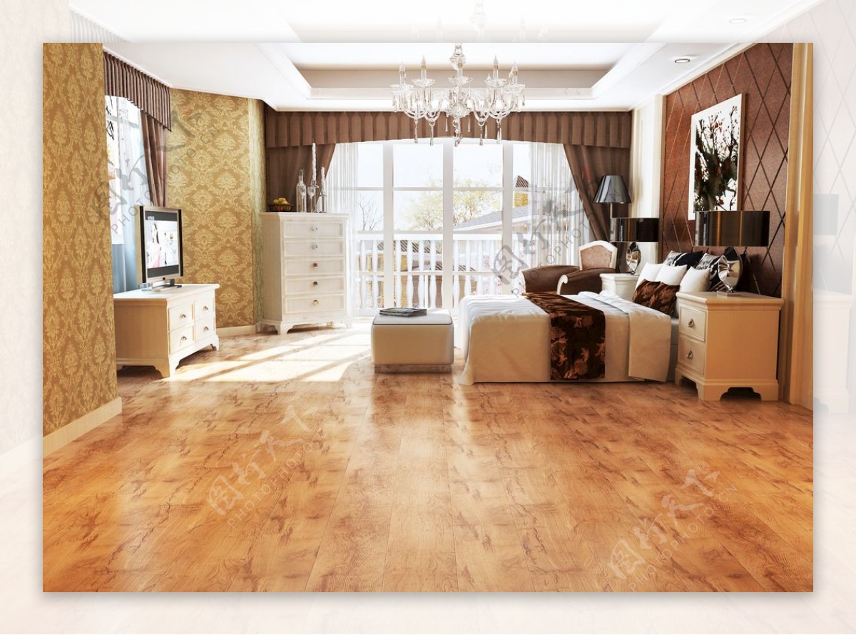 扬子地板比利时古橡欧式古典卧室
