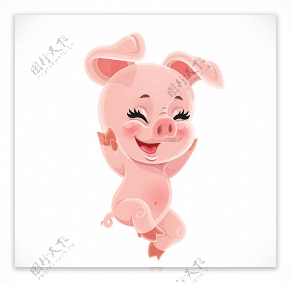 可爱的粉红猪卡通角色