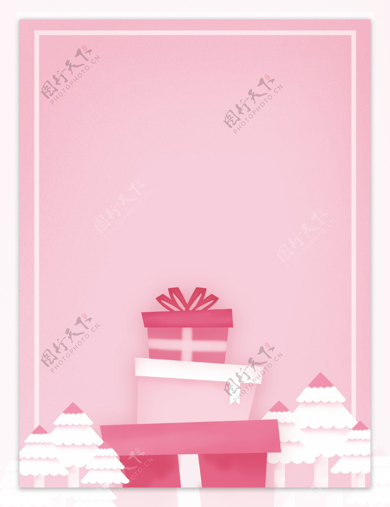简约粉色圣诞感恩节背景设计
