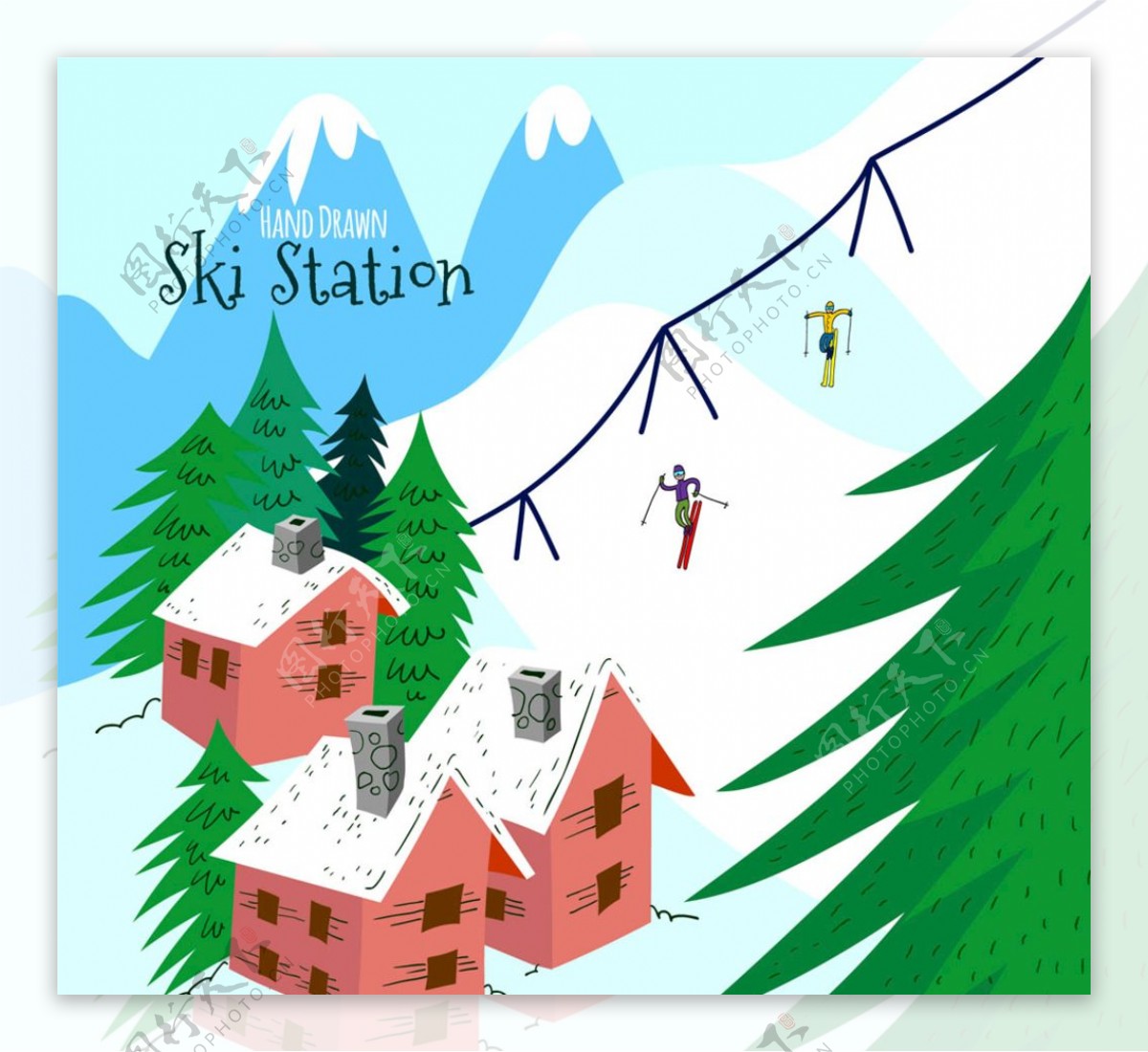 彩绘雪山滑雪场
