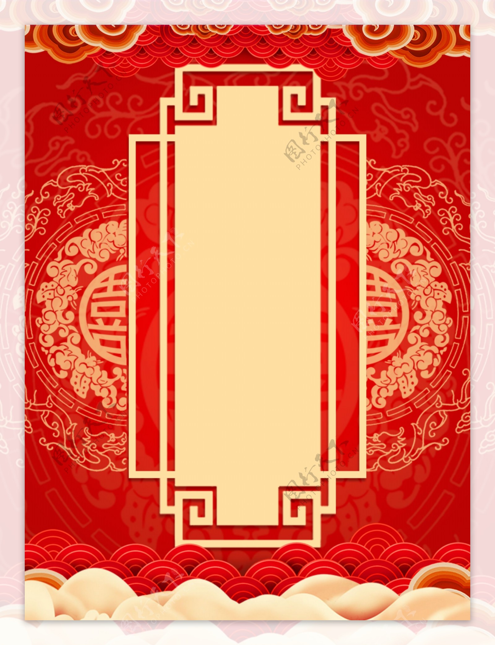 中国风喜庆婚礼背景设计