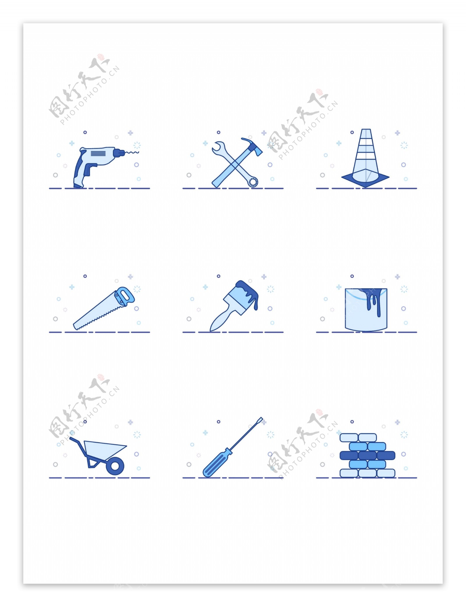 MBE风格建筑常用工具图标