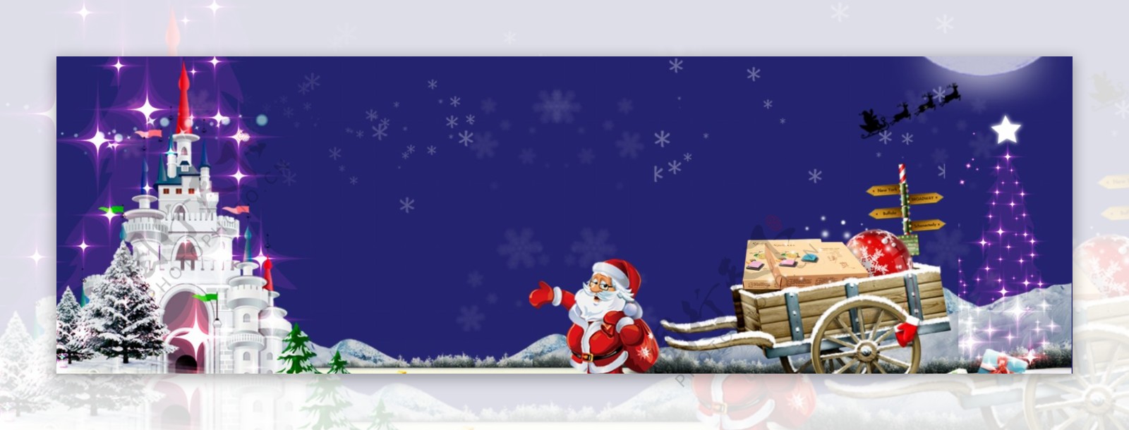 铃铛圣诞快乐banner背景